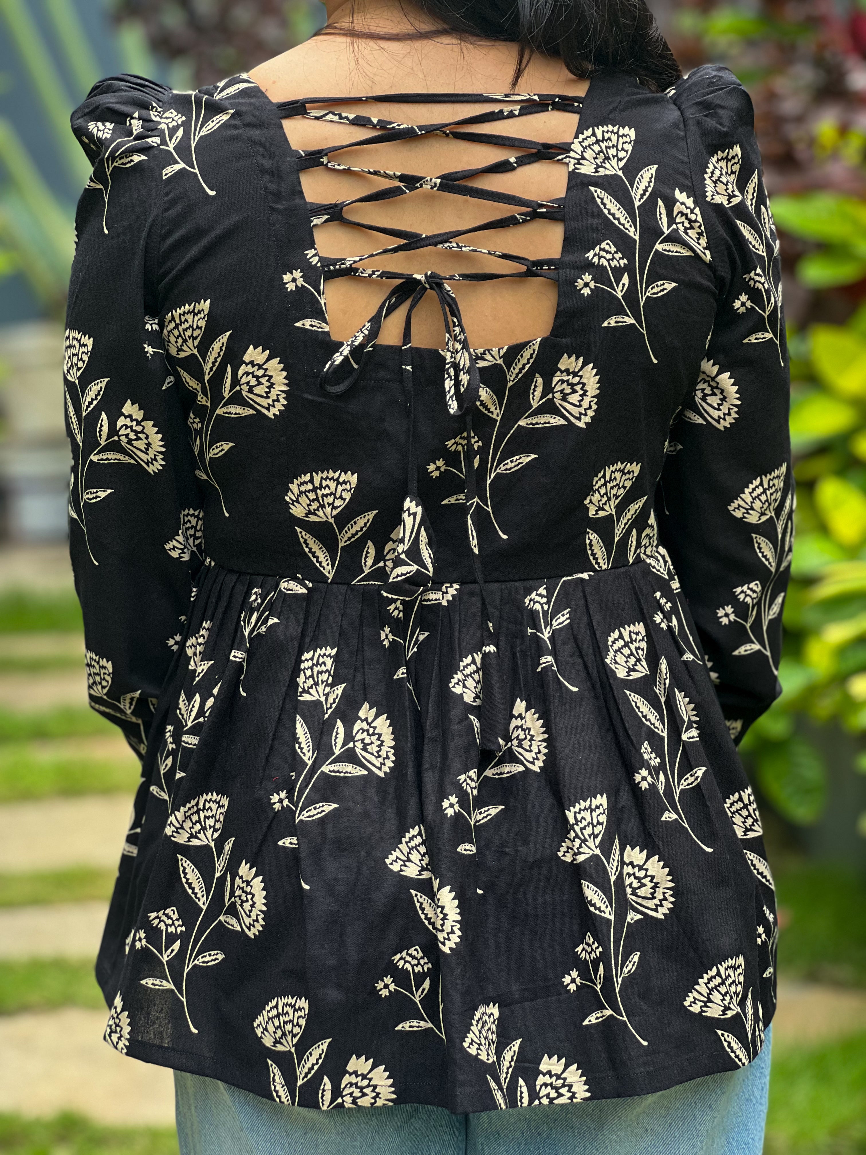 Hosanna - Black flex Cotton Top