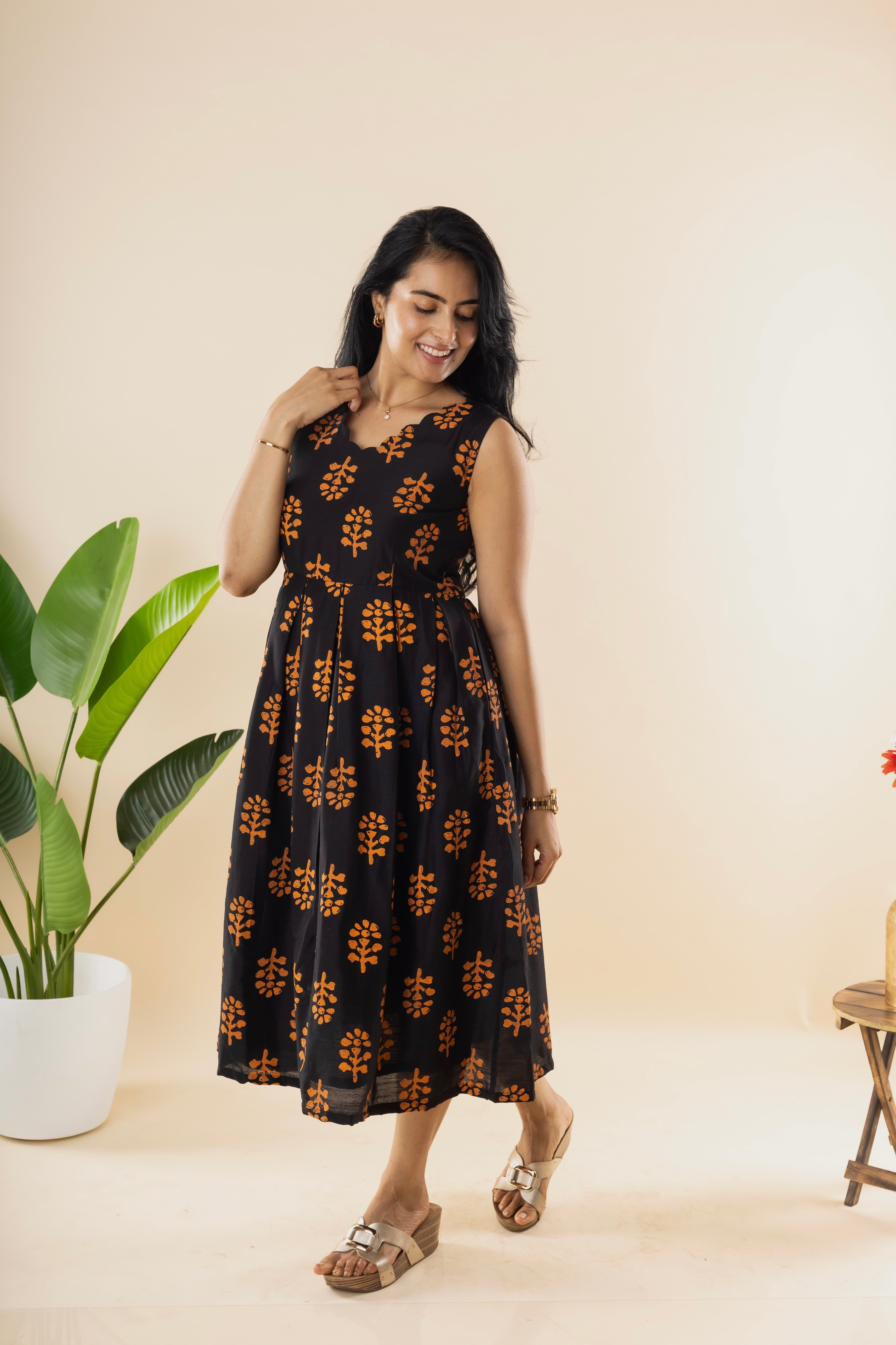 Gorgeous - Black Batik Print Dress