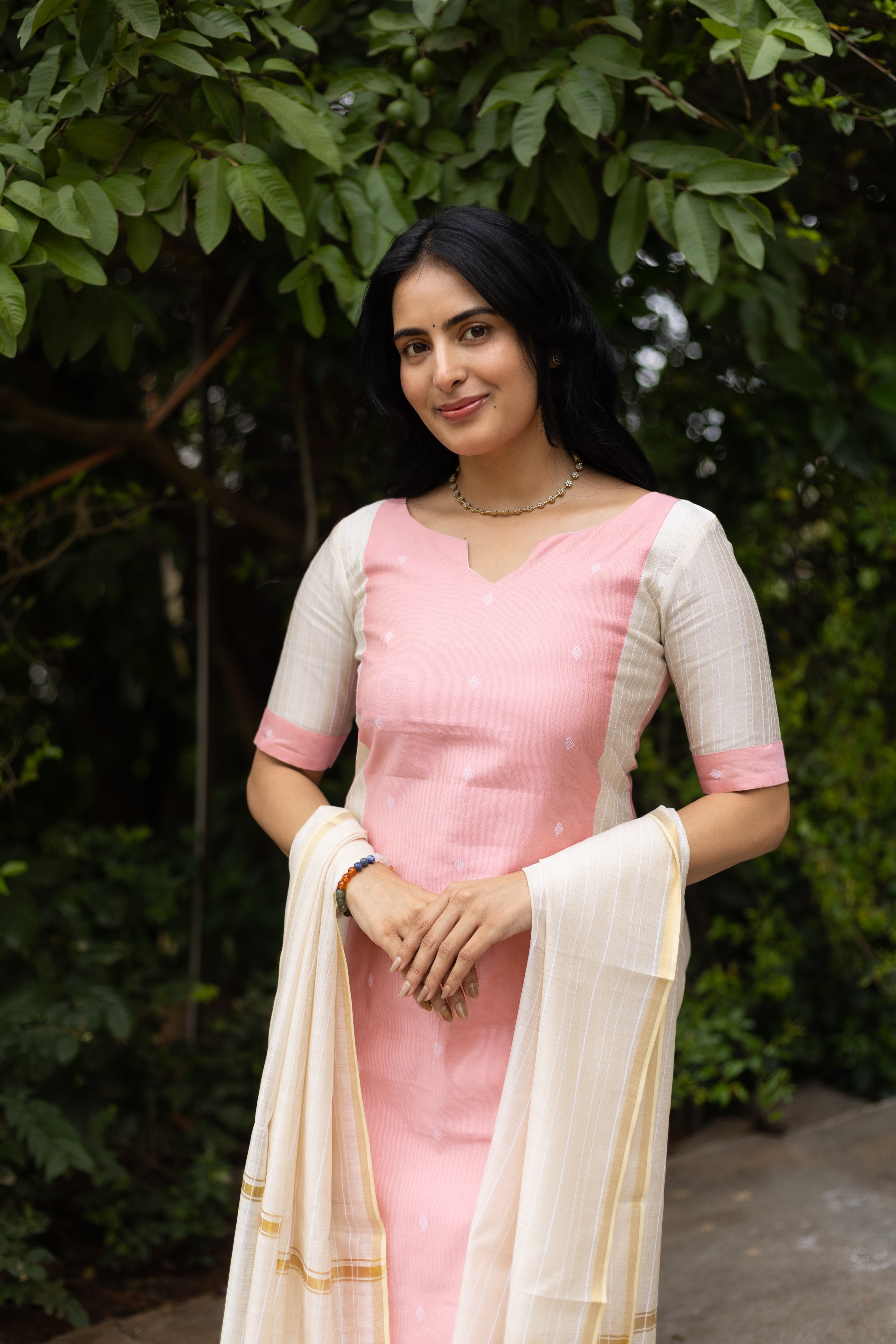 Melina - Pink Butter Silk Kurta Set