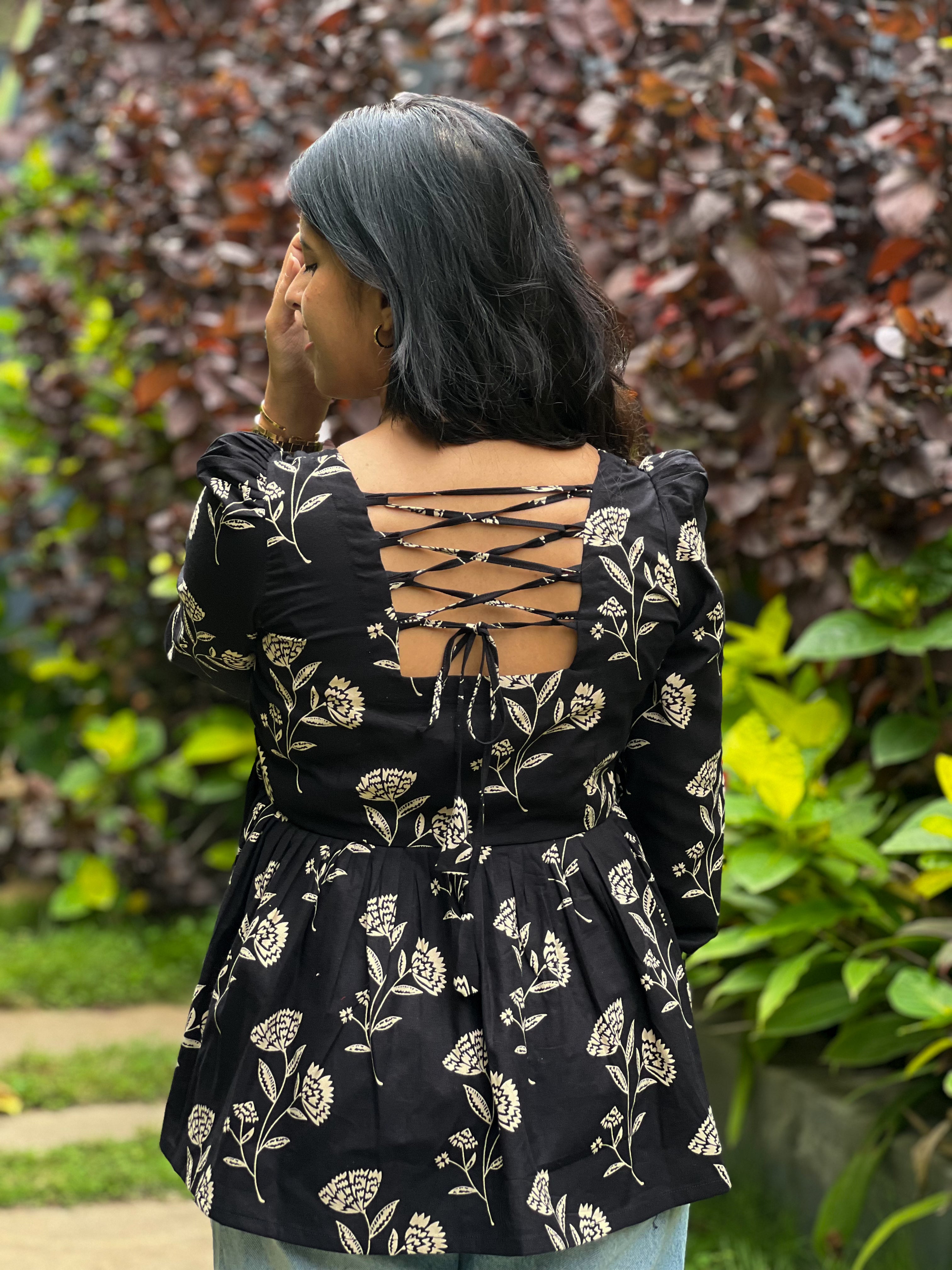 Hosanna - Black flex Cotton Top