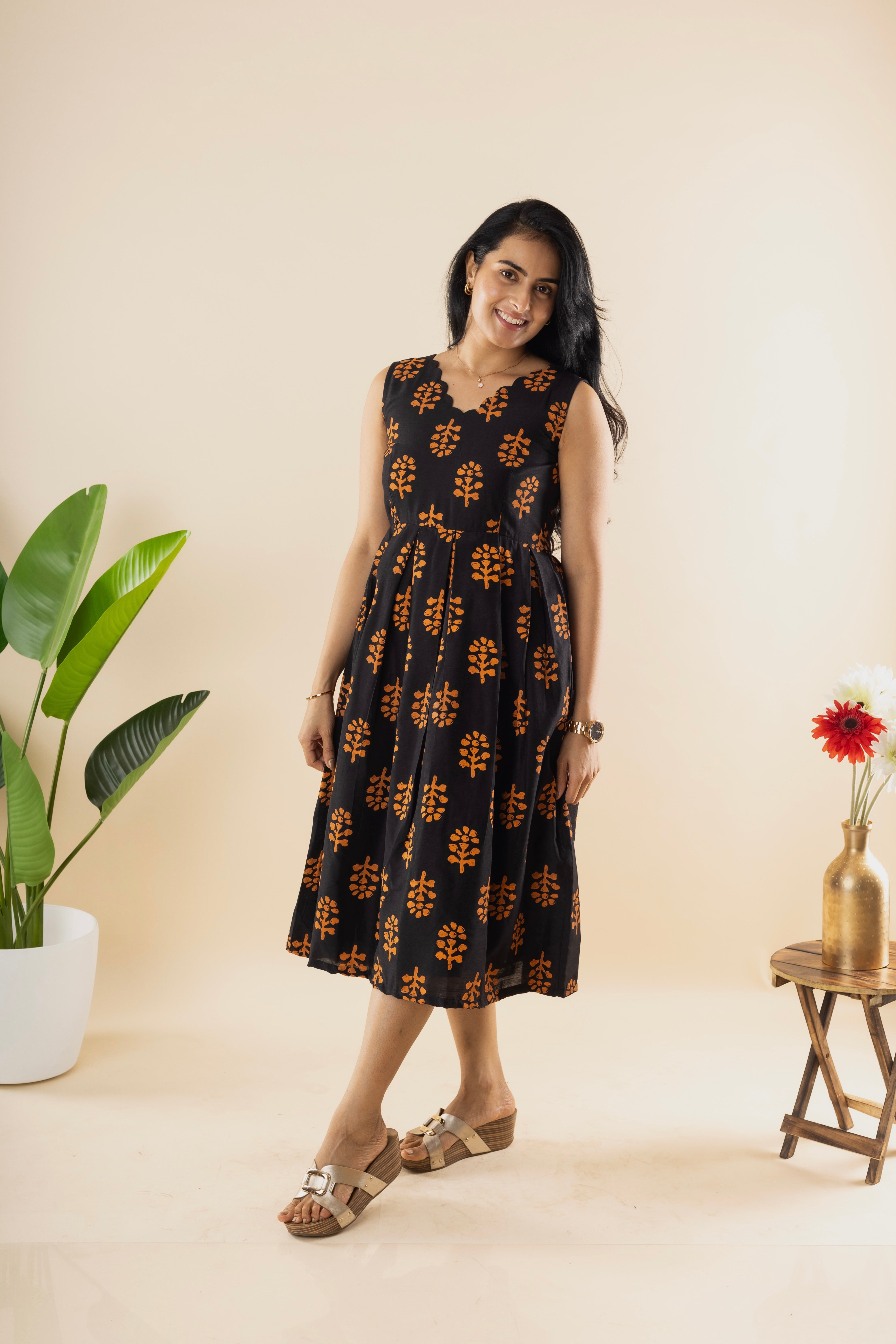 Gorgeous - Black Batik Print Dress