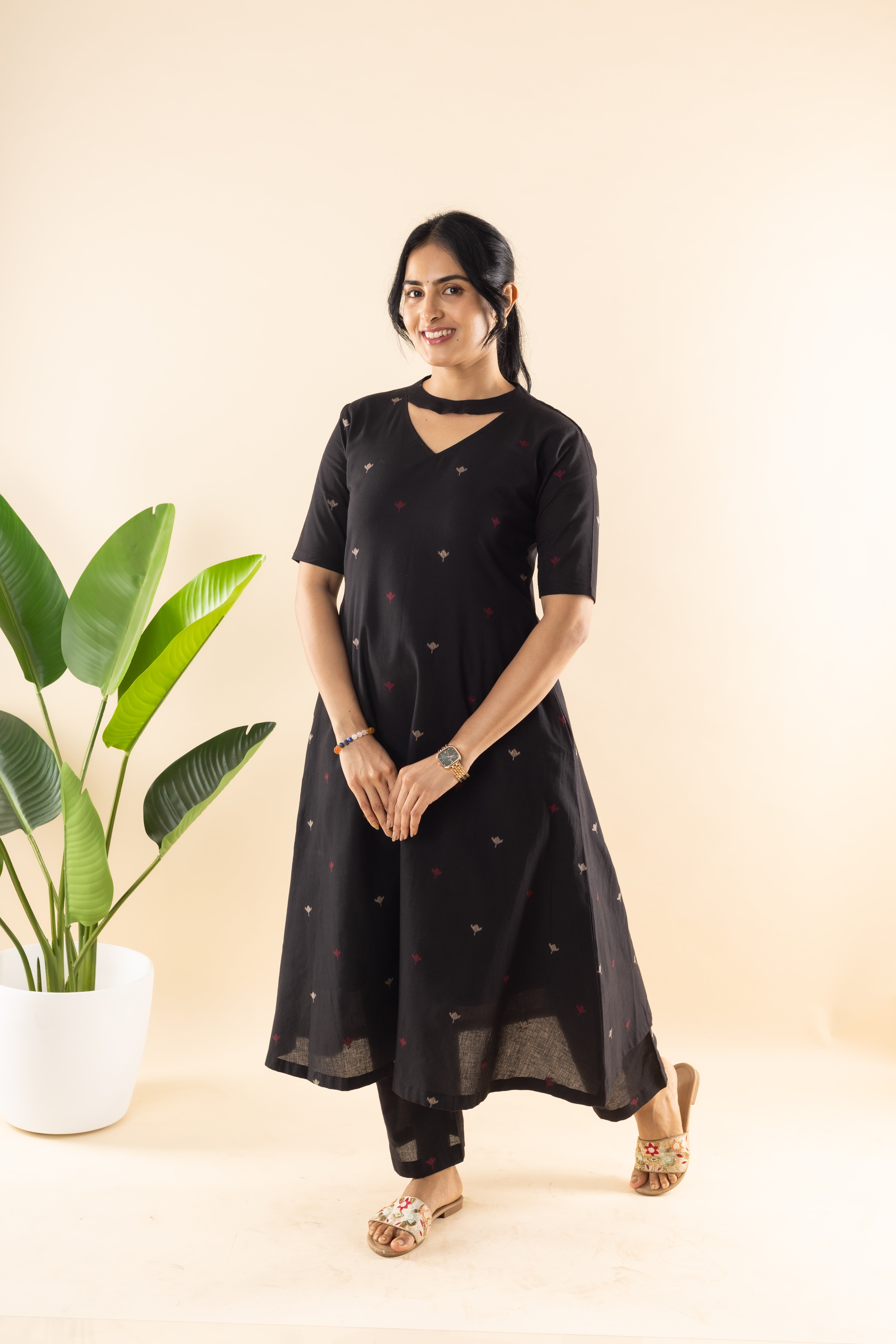 Havana - Black Handloom Cotton Kurta Set