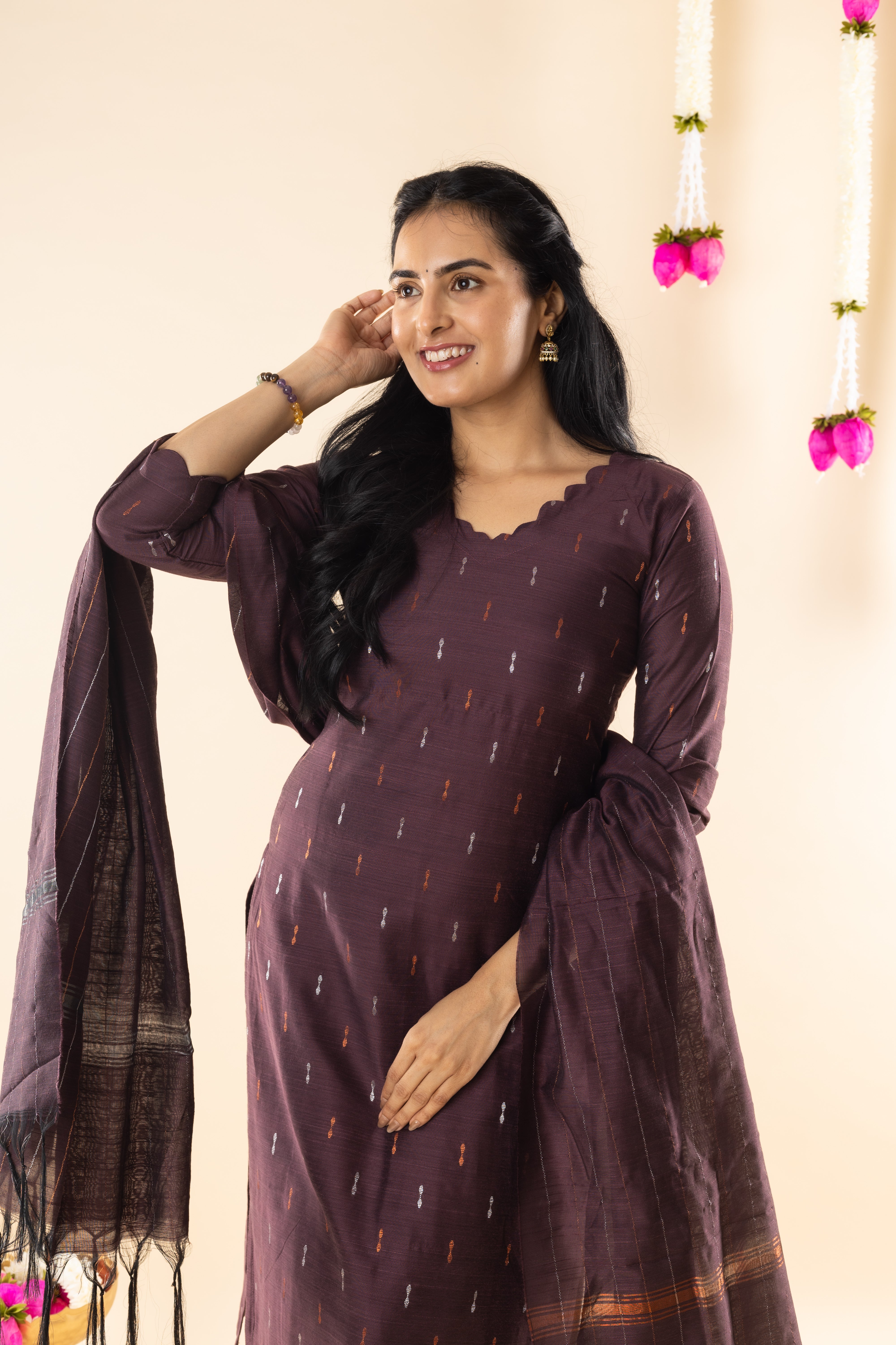 Ellora - Brown Dupion Silk Kurta Set