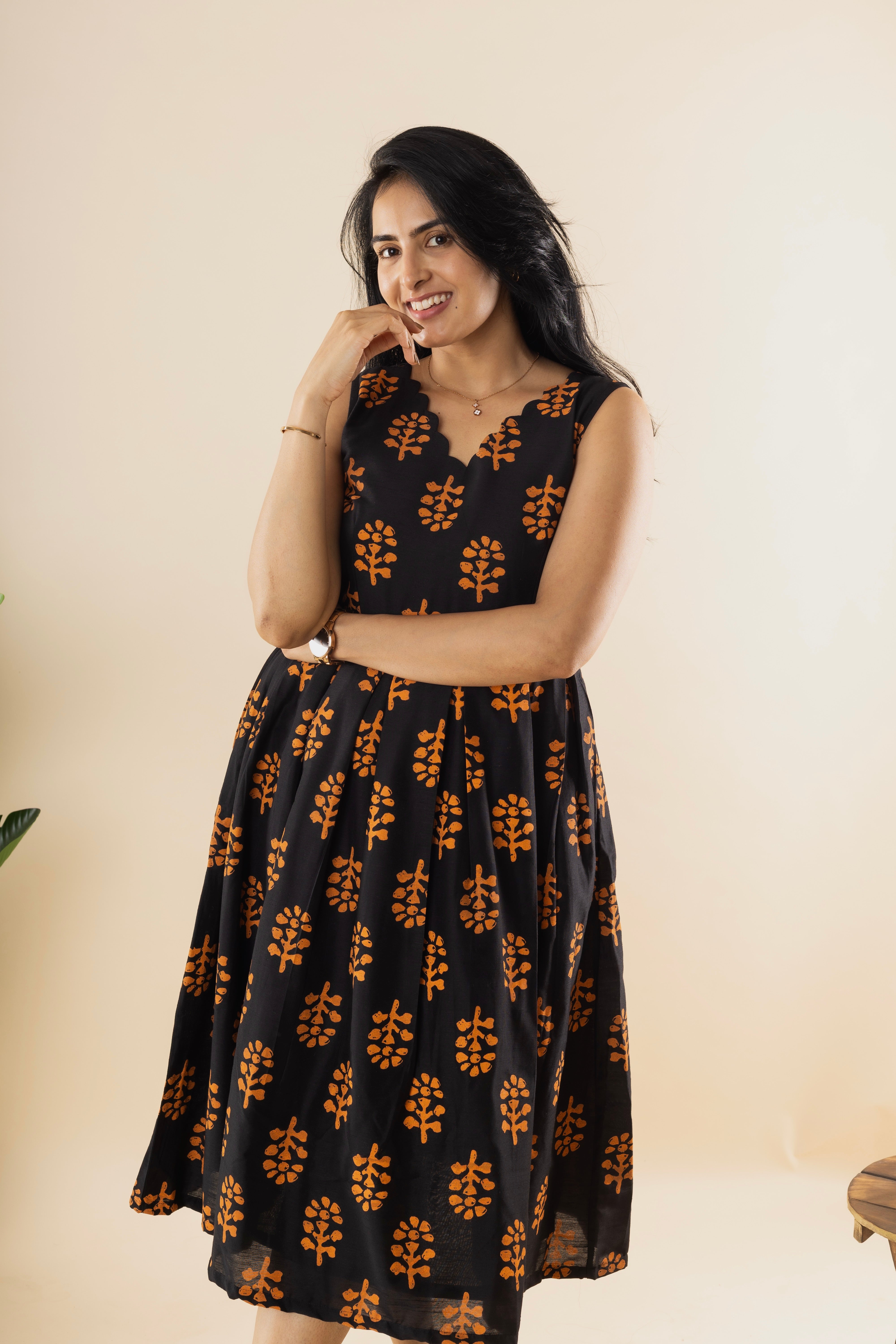 Gorgeous - Black Batik Print Dress