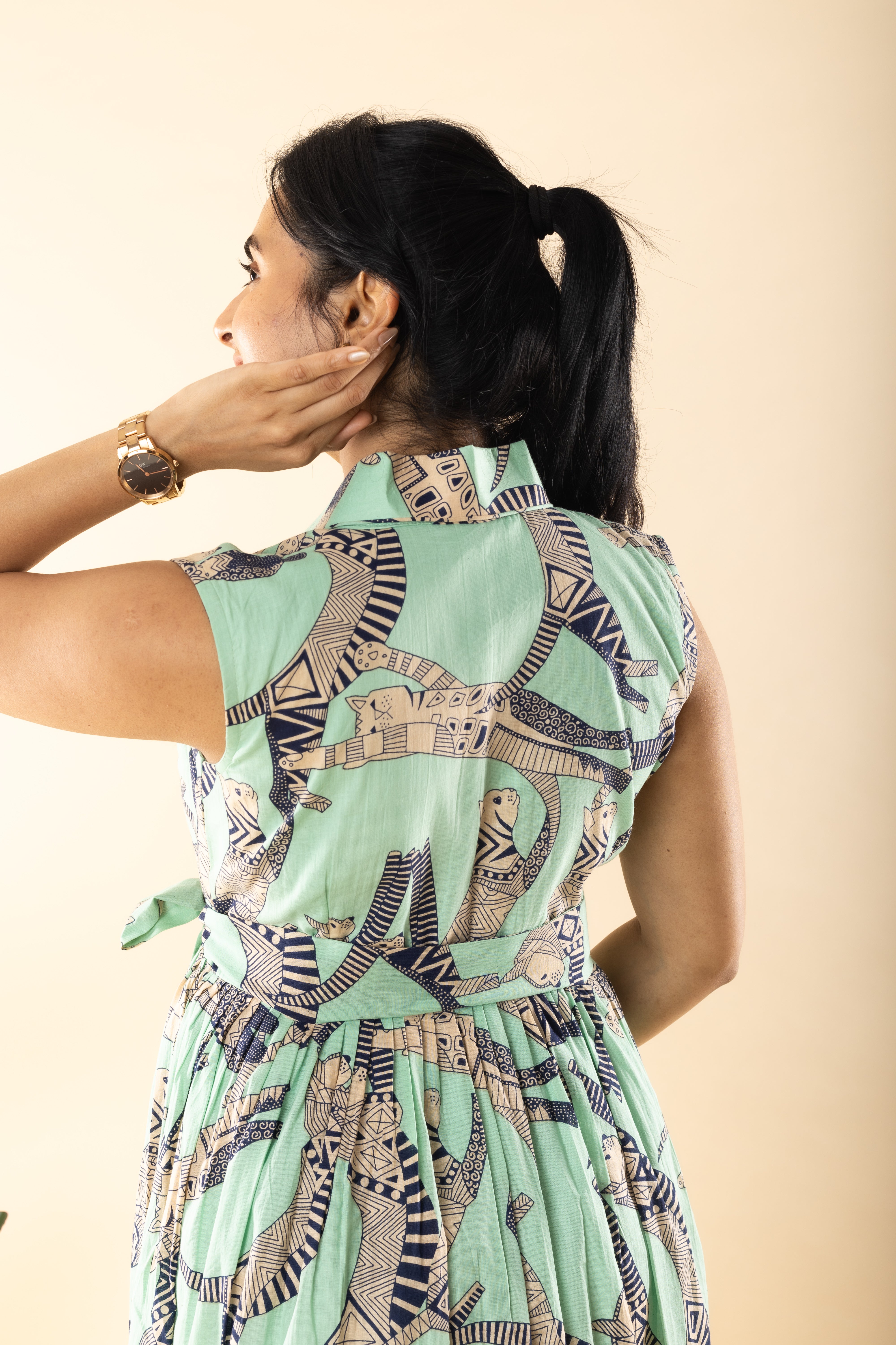 Kitten's Joy - Turquoise Blue Cotton Dress