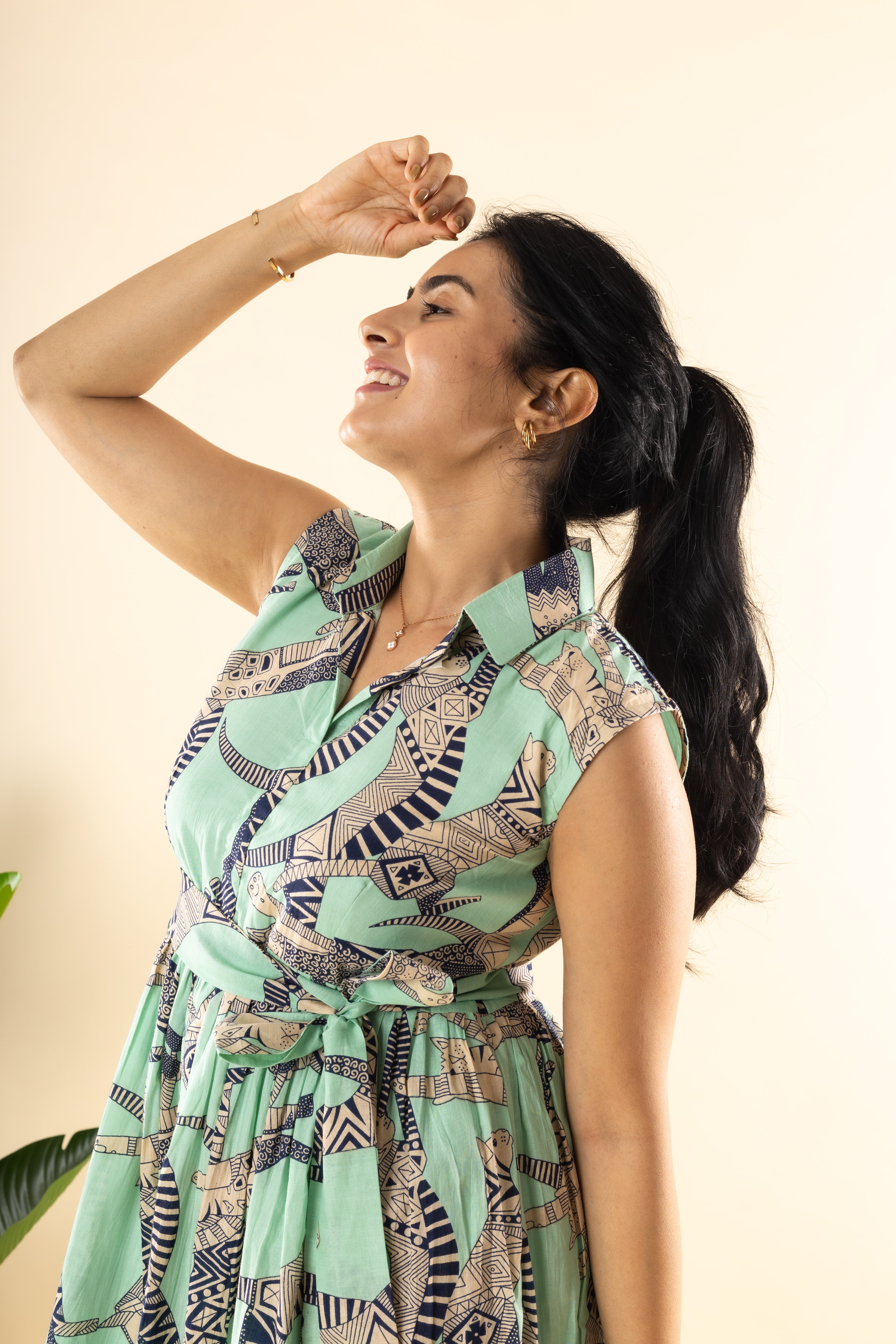 Kitten's Joy - Turquoise Blue Cotton Dress