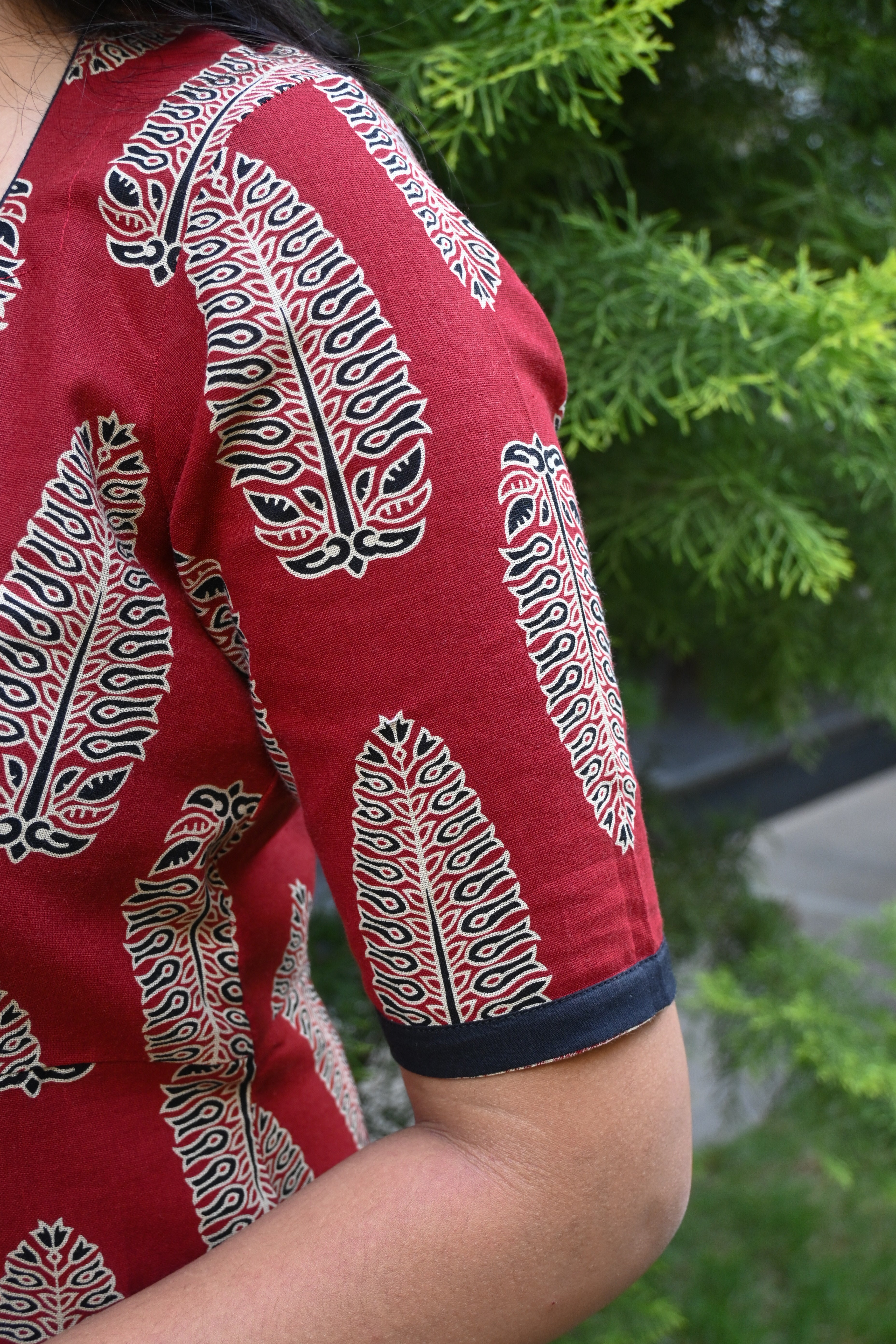 Maroon Flex Cotton Kali Maxi Dress