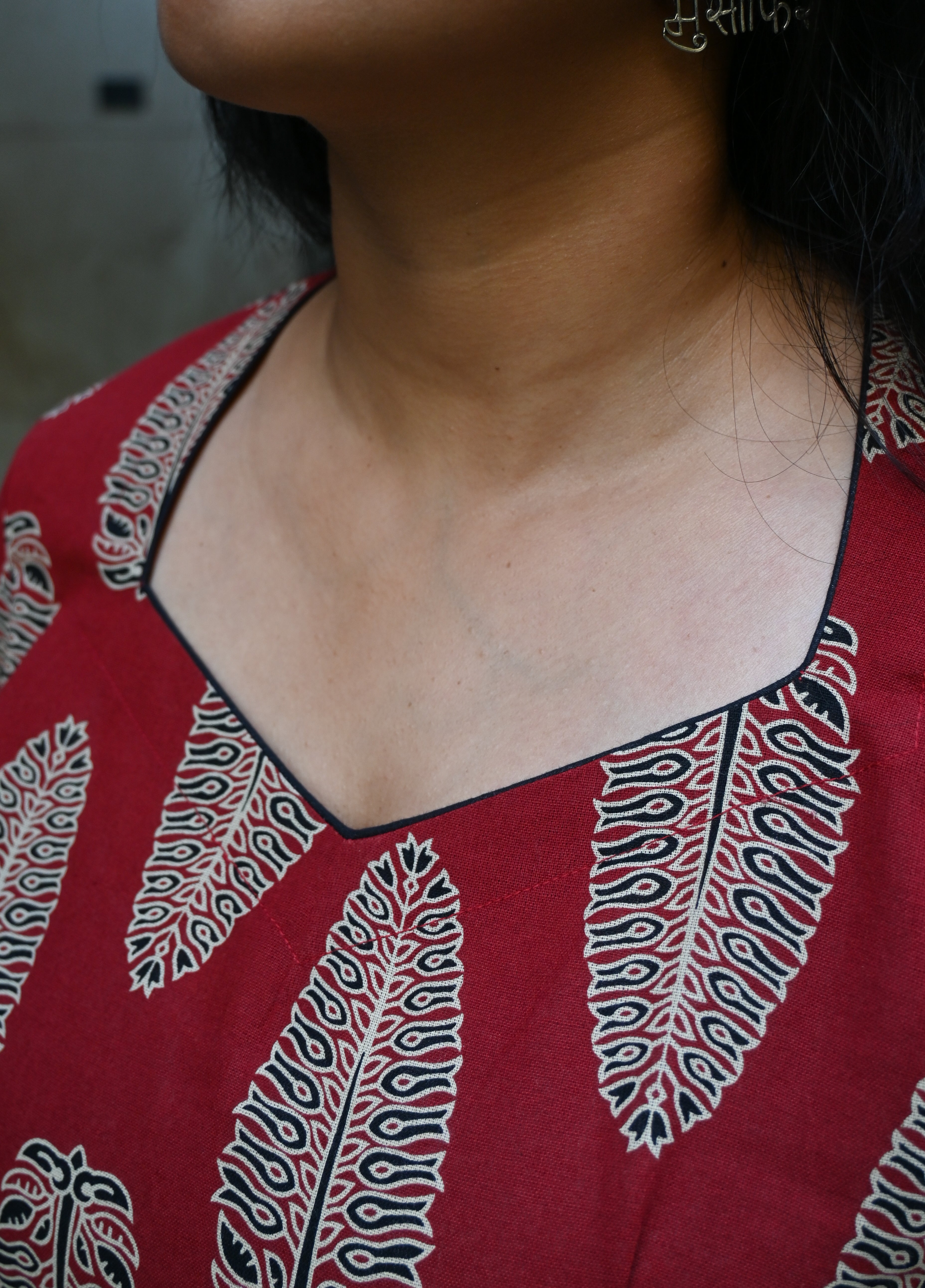 Maroon Flex Cotton Kali Maxi Dress