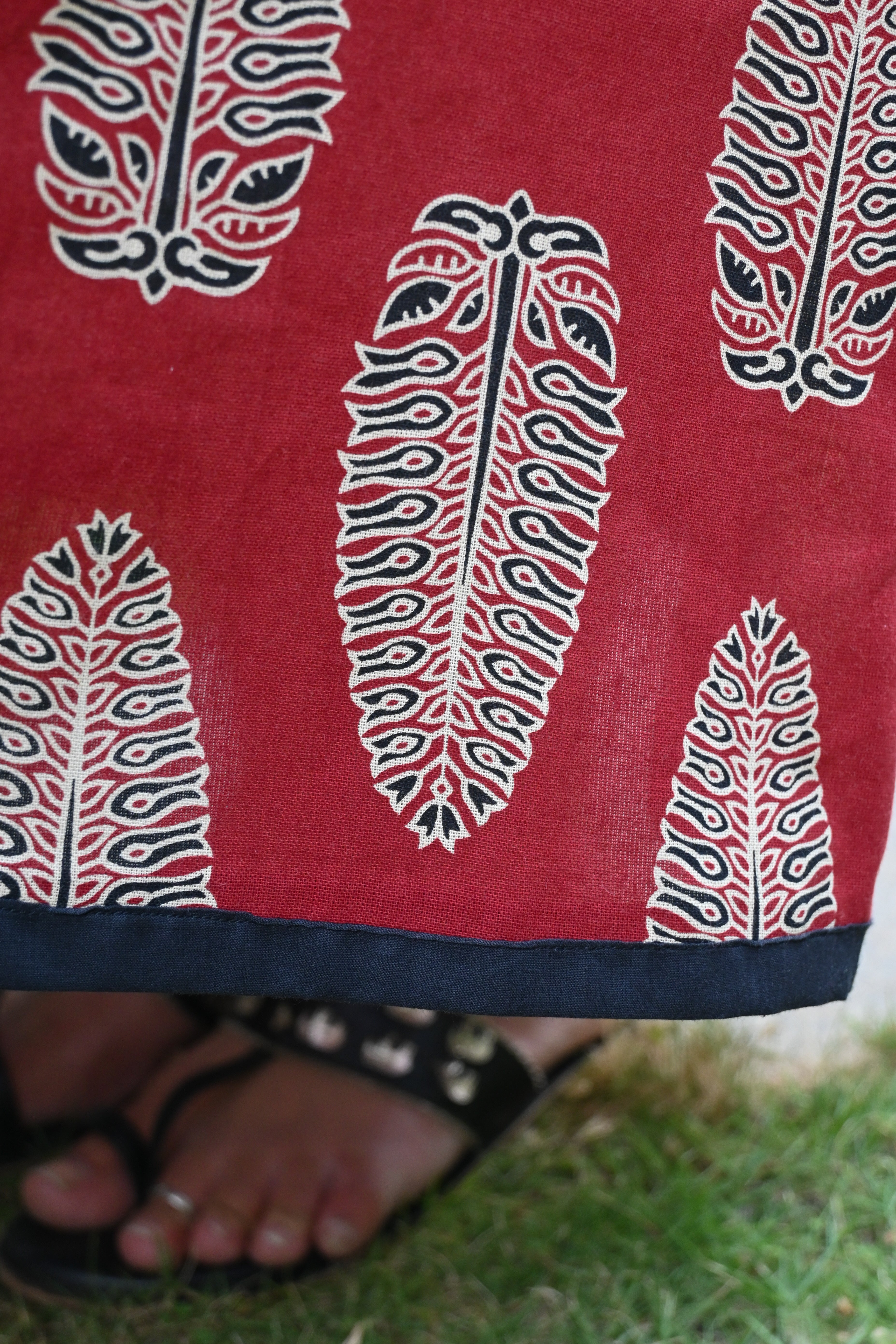 Maroon Flex Cotton Kali Maxi Dress