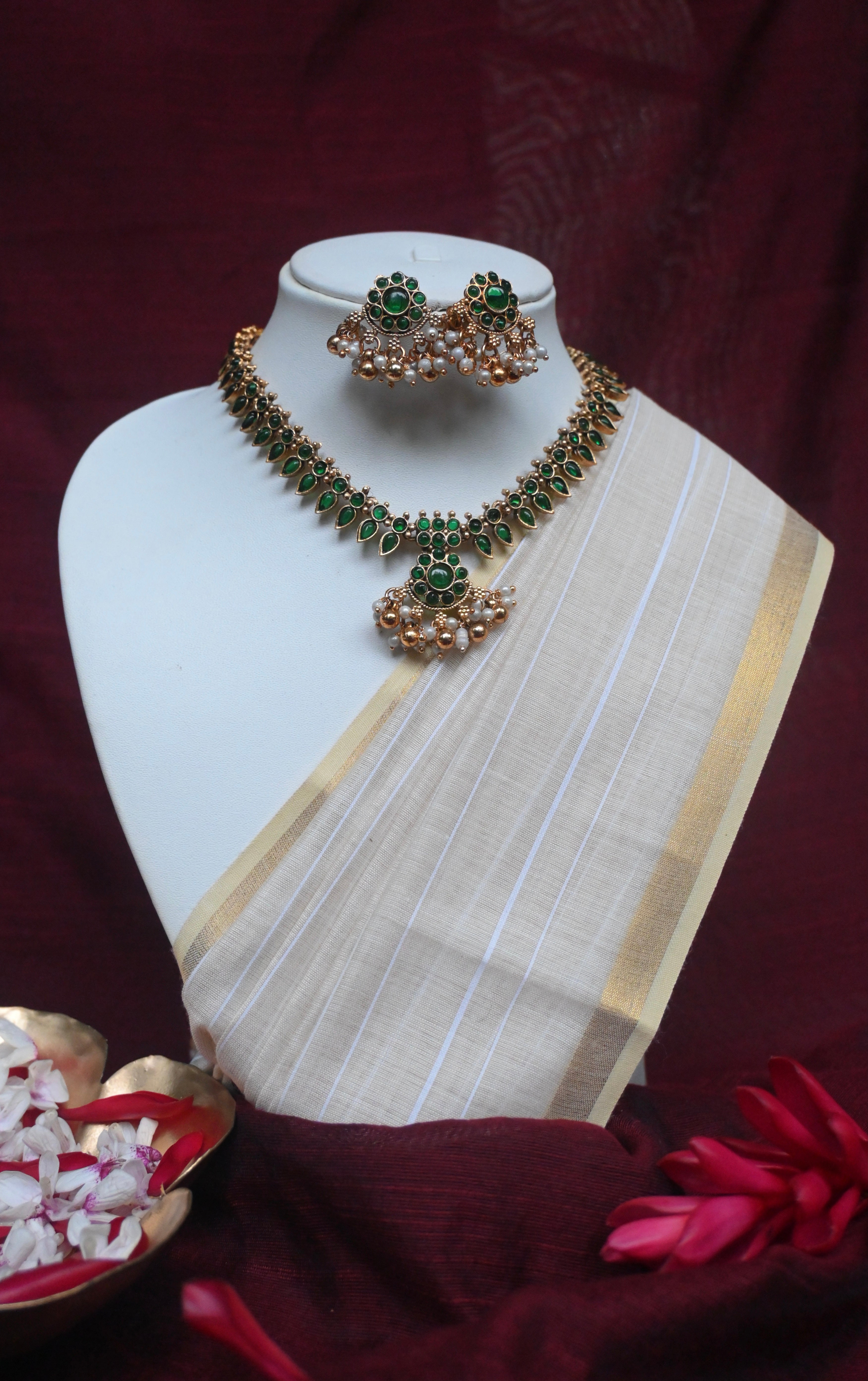Kohima - Green Kundan Necklace Set