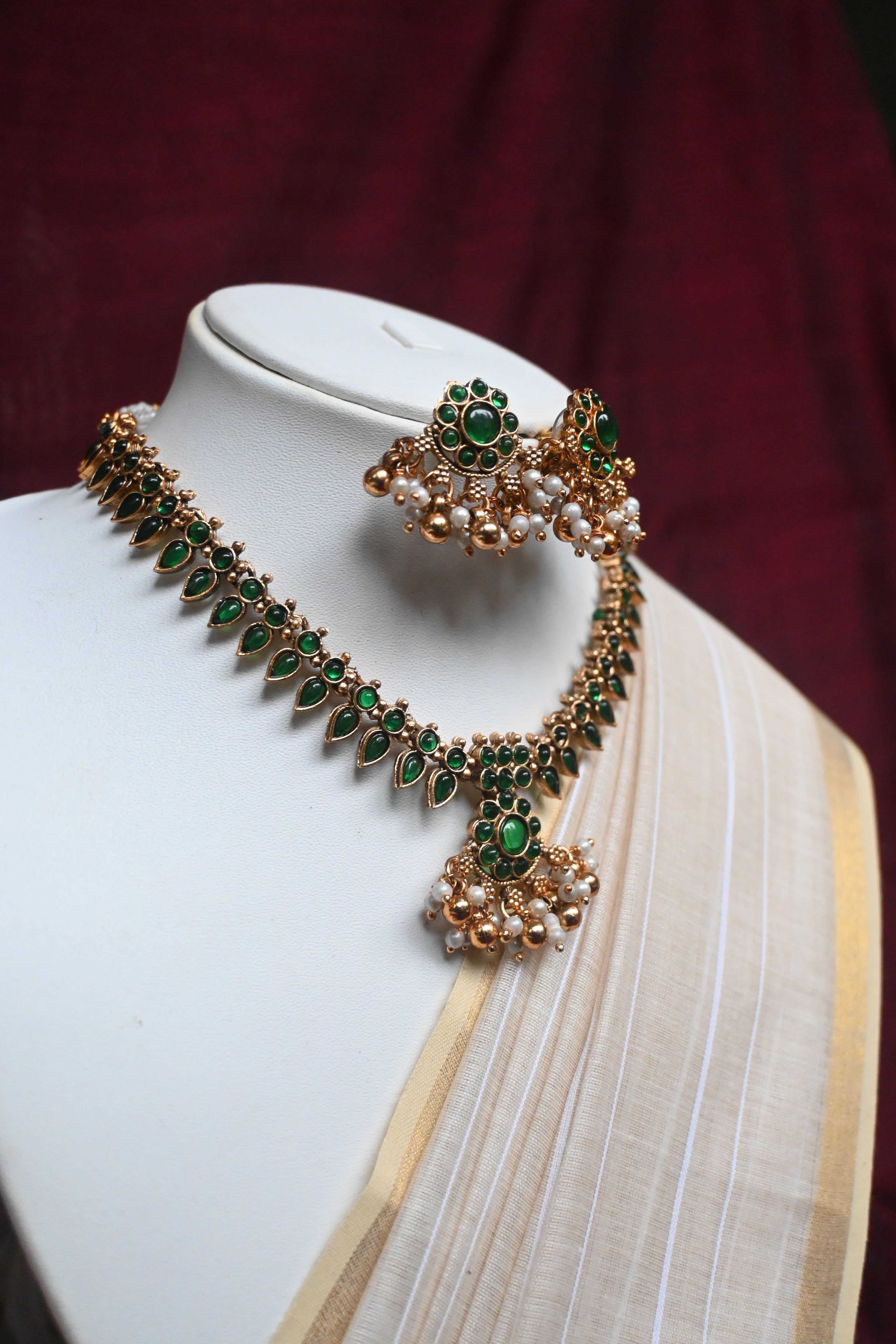Kohima - Green Kundan Necklace Set