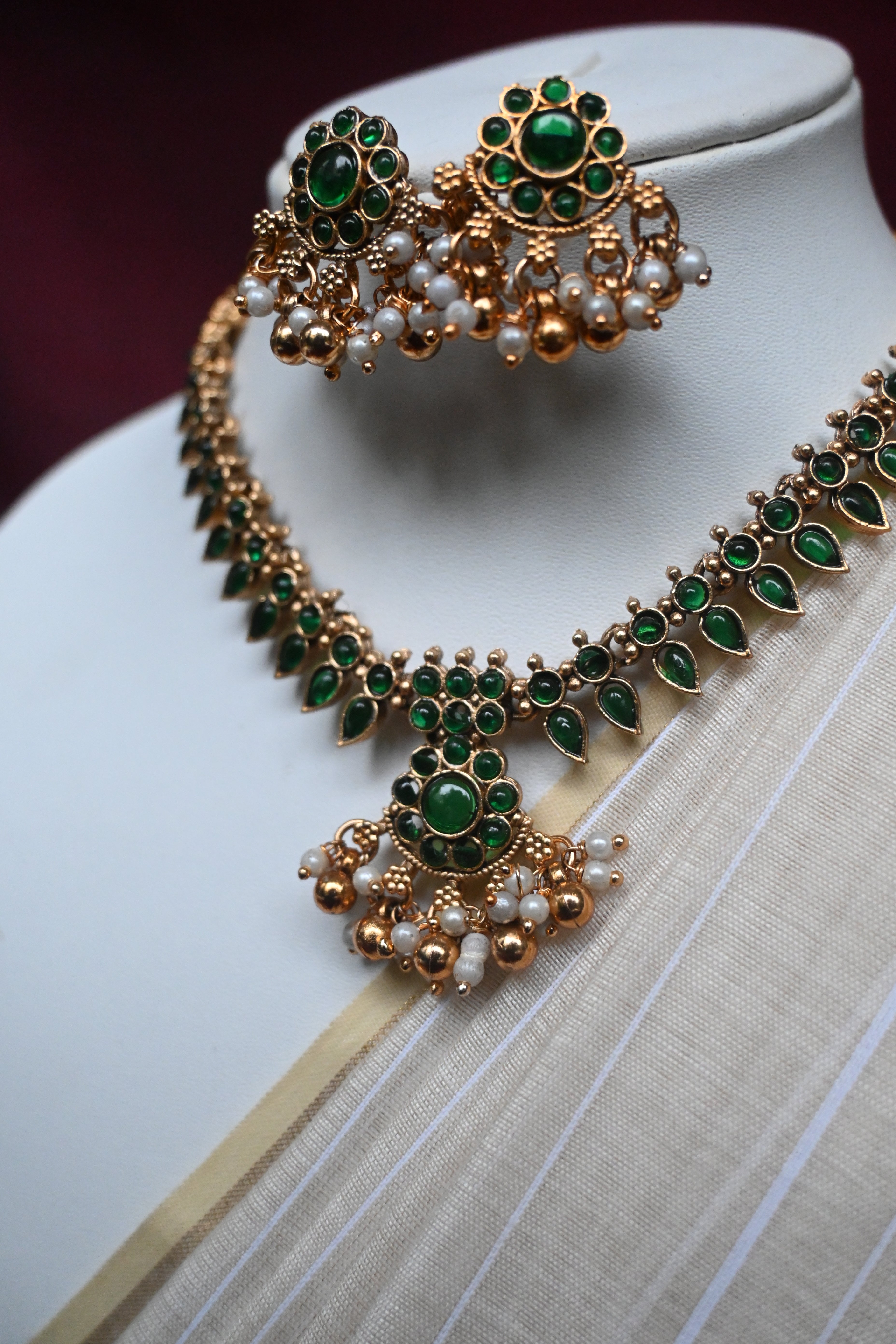 Kohima - Green Kundan Necklace Set