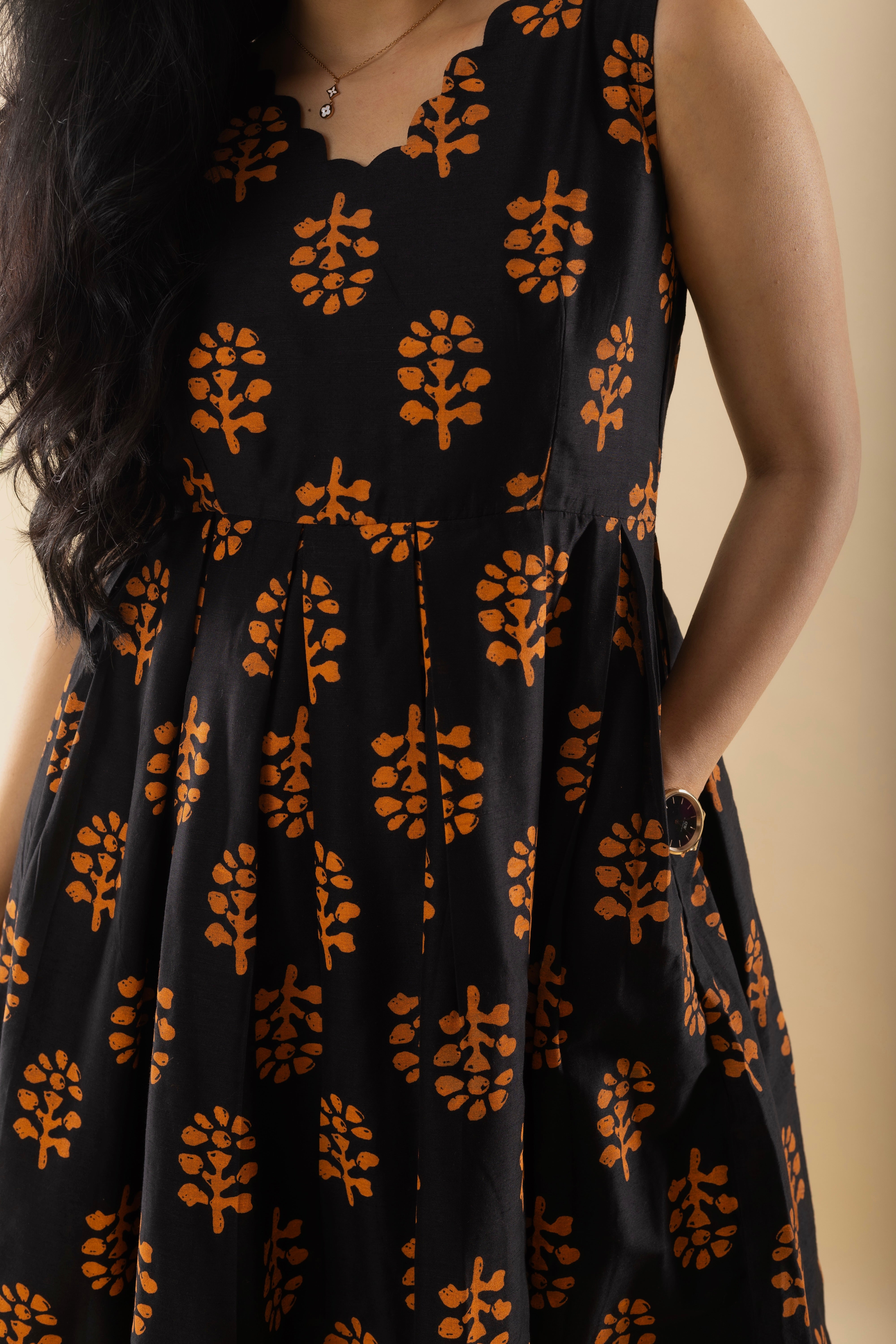 Gorgeous - Black Batik Print Dress