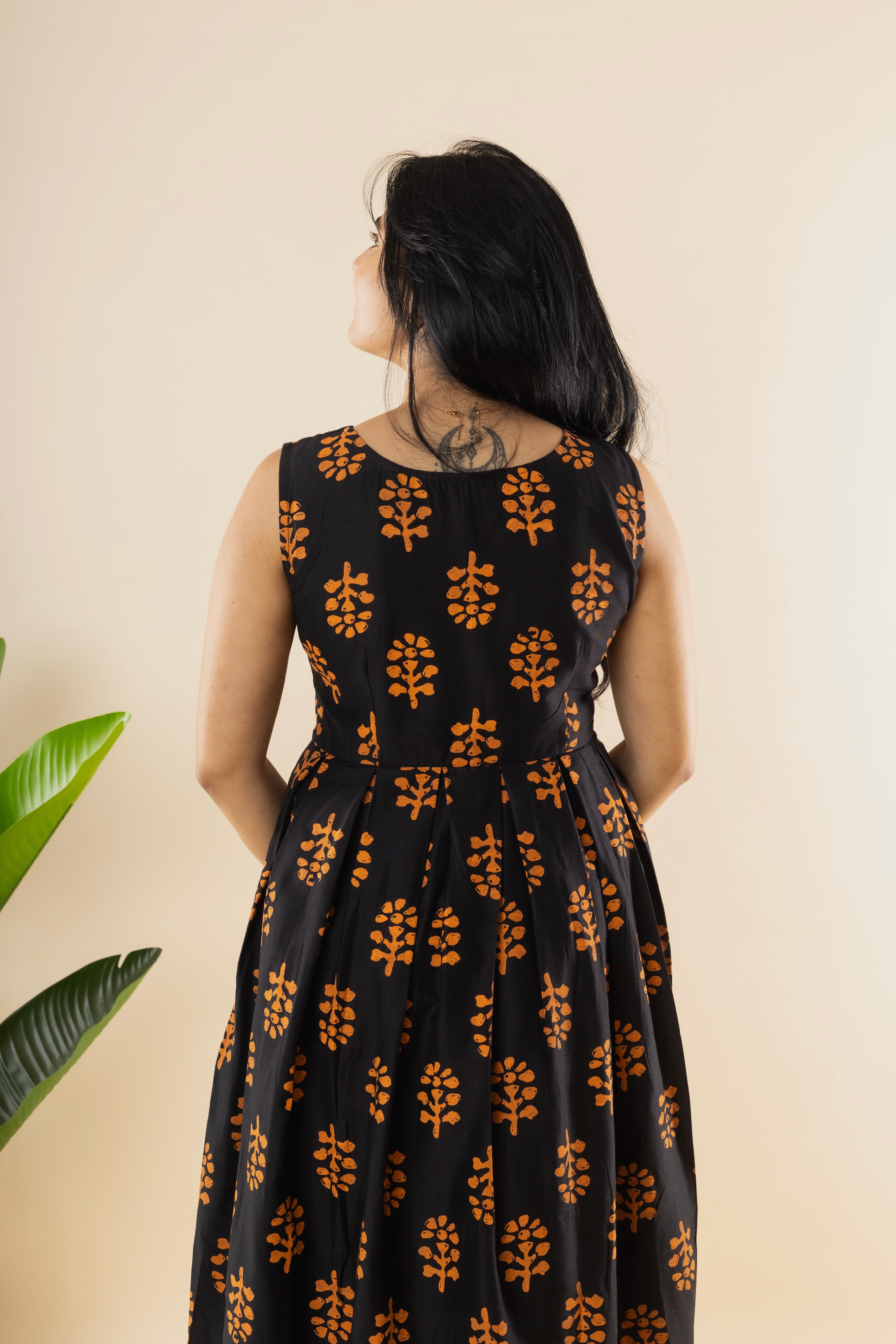 Gorgeous - Black Batik Print Dress