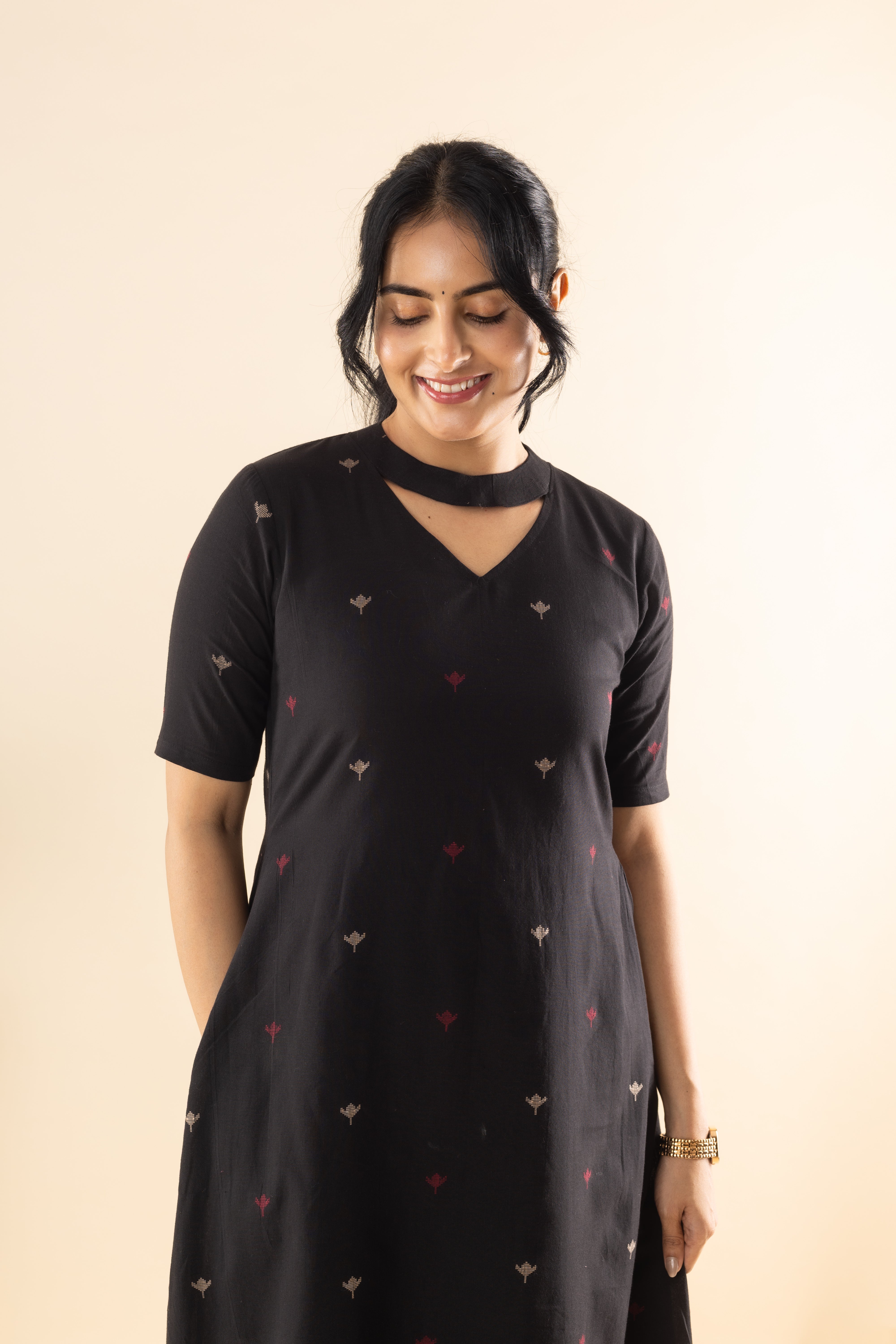 Havana - Black Handloom Cotton Kurta Set