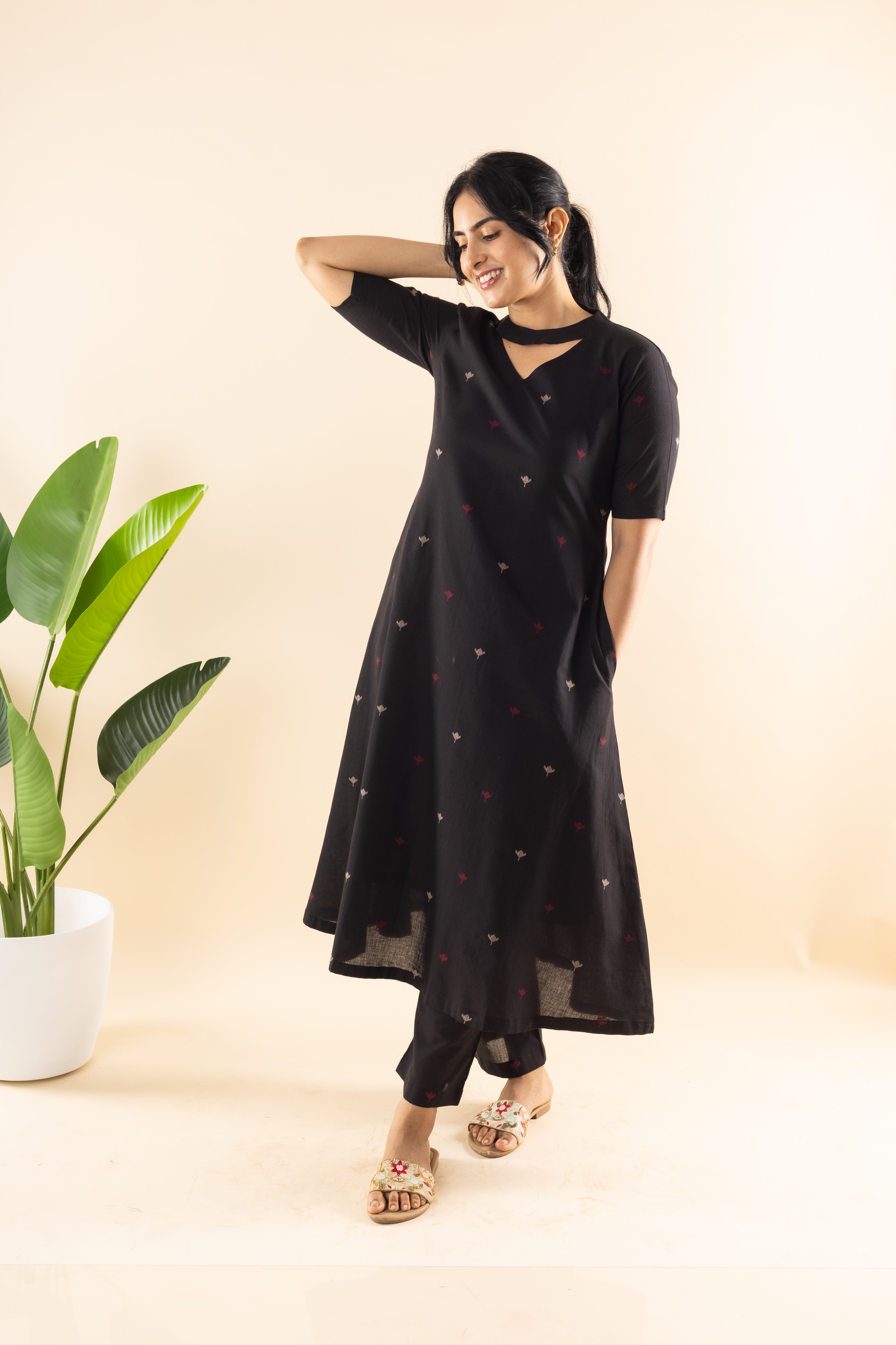 Havana - Black Handloom Cotton Kurta Set