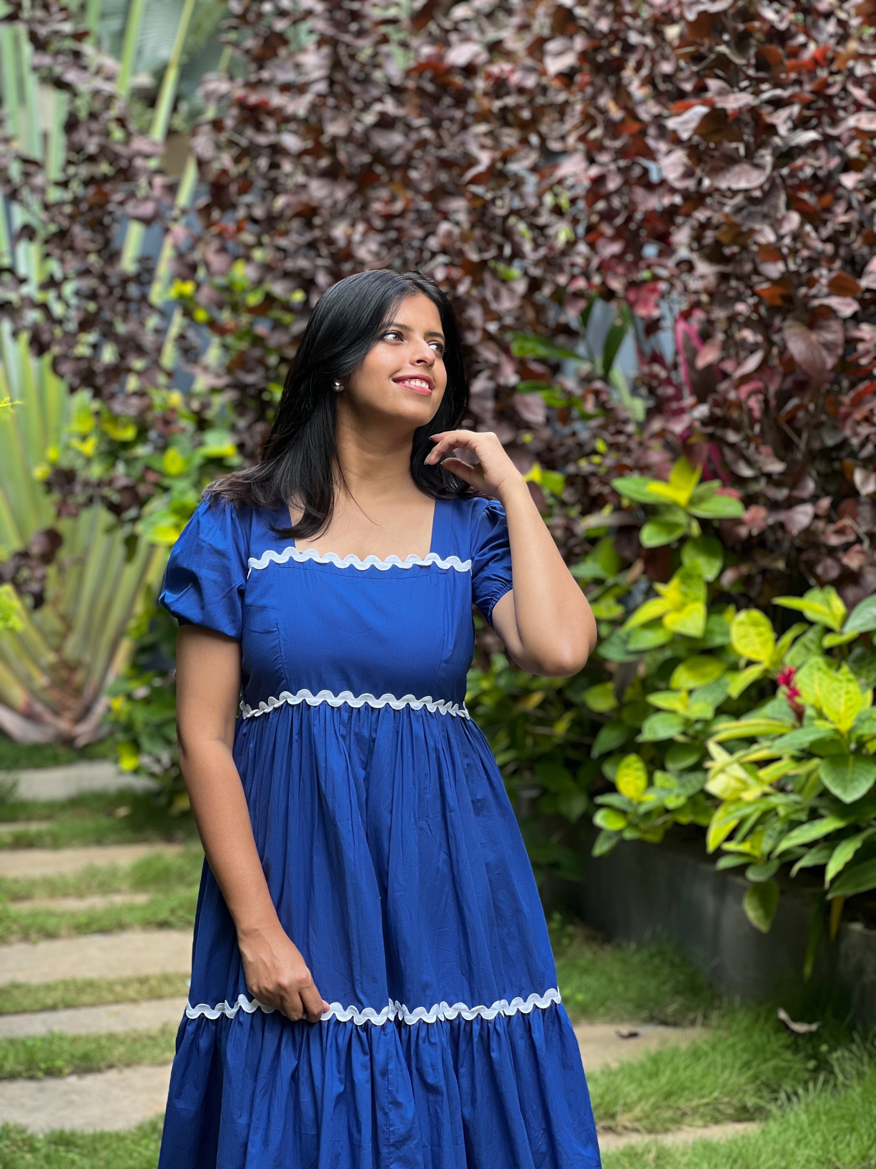 Autumn Sky - Blue Cotton Dress