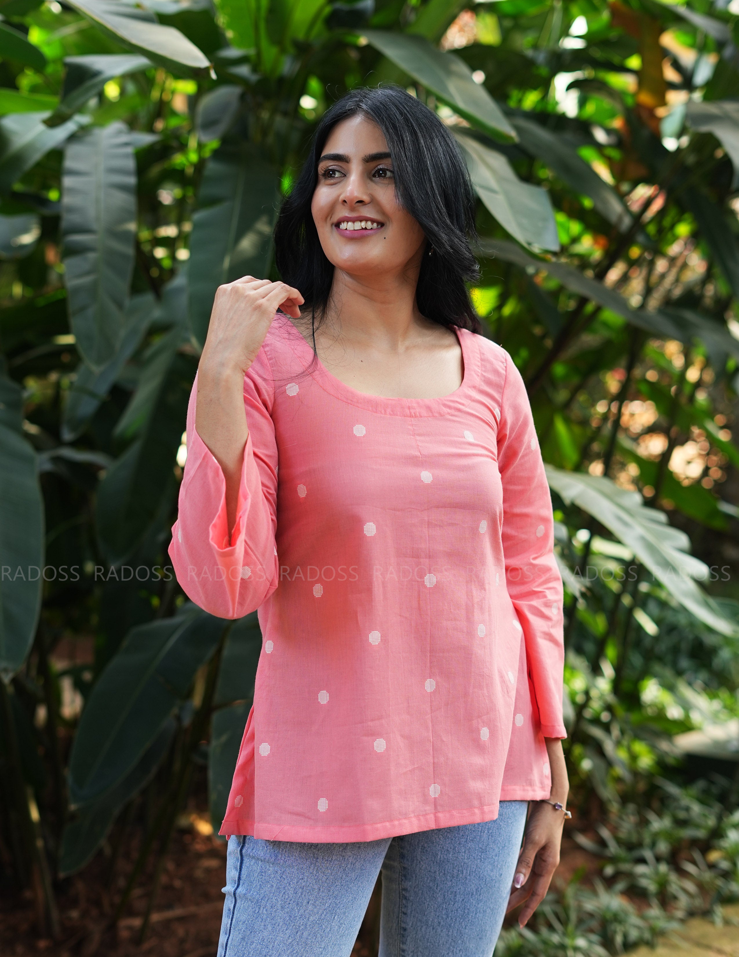 Peach Handloom Cotton Top