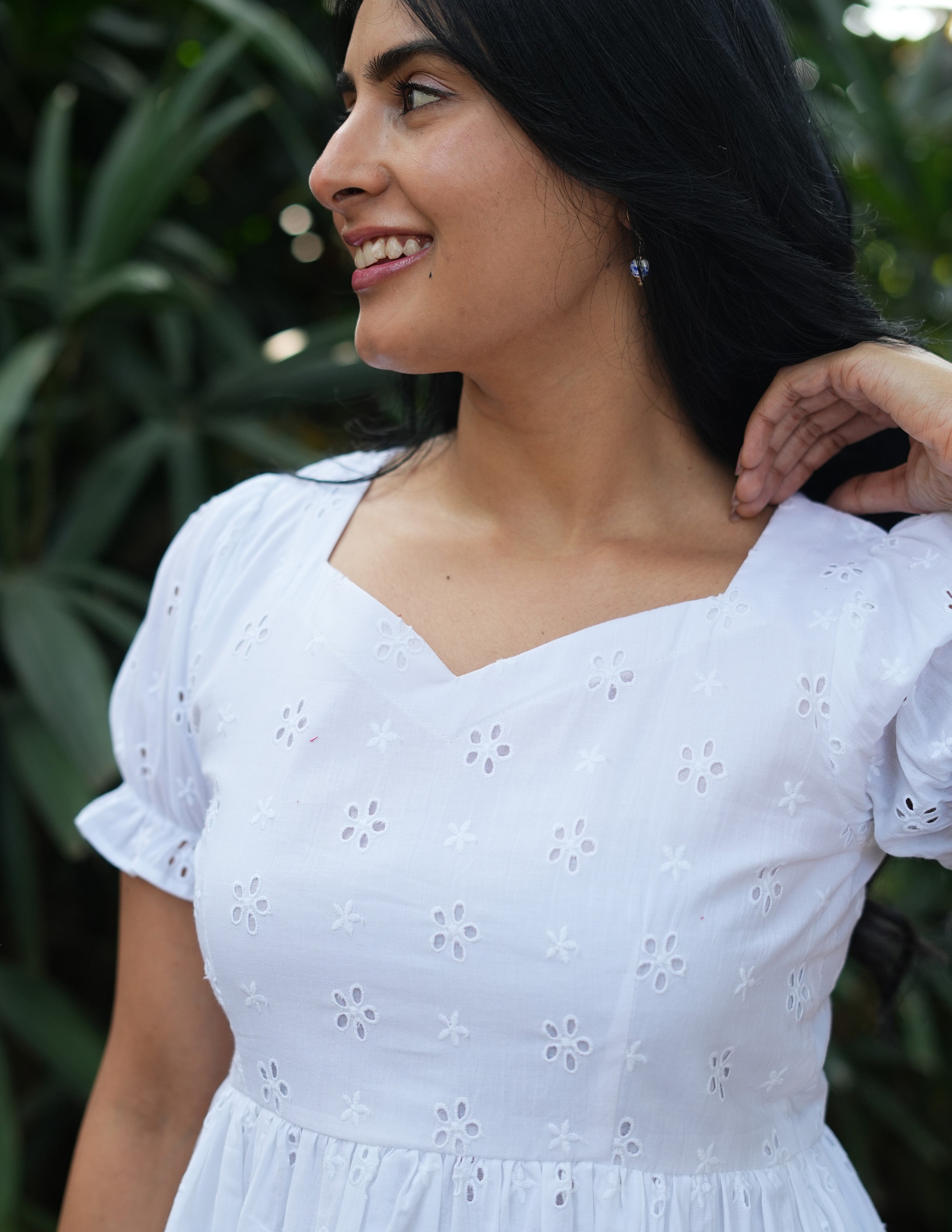 White Hakoba Peplum Top