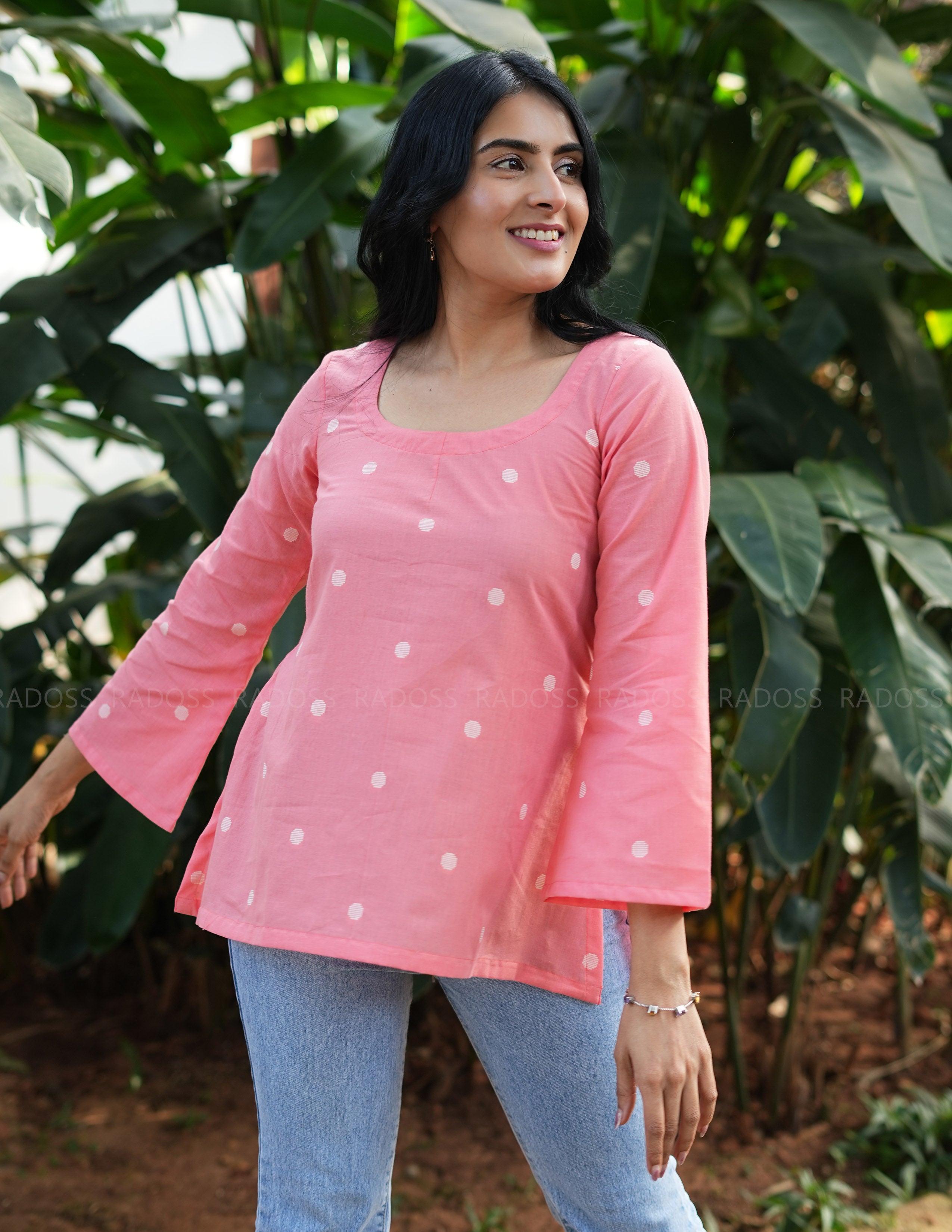 Peach Handloom Cotton Top