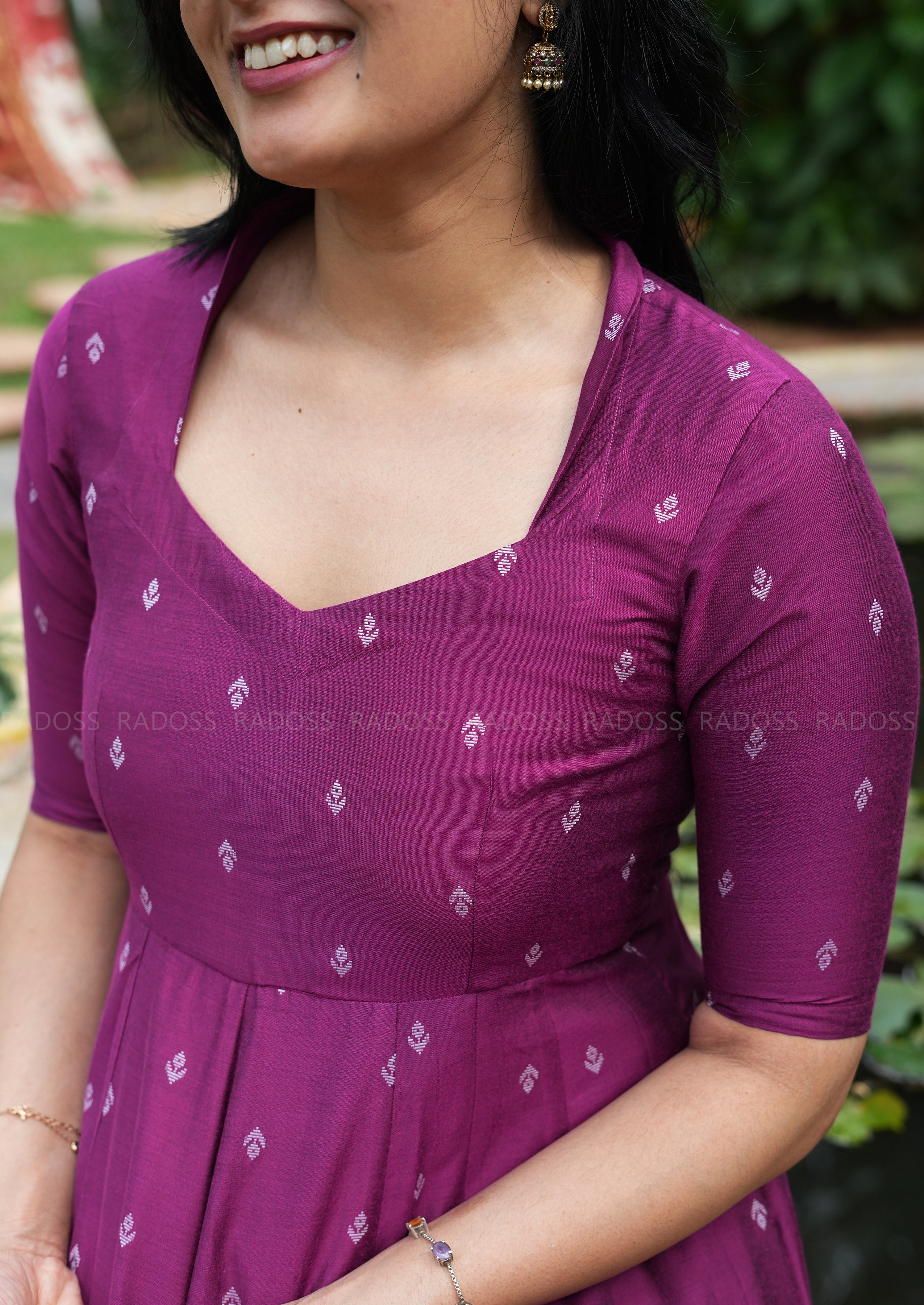 Magenta Semi Silk Kali Dress