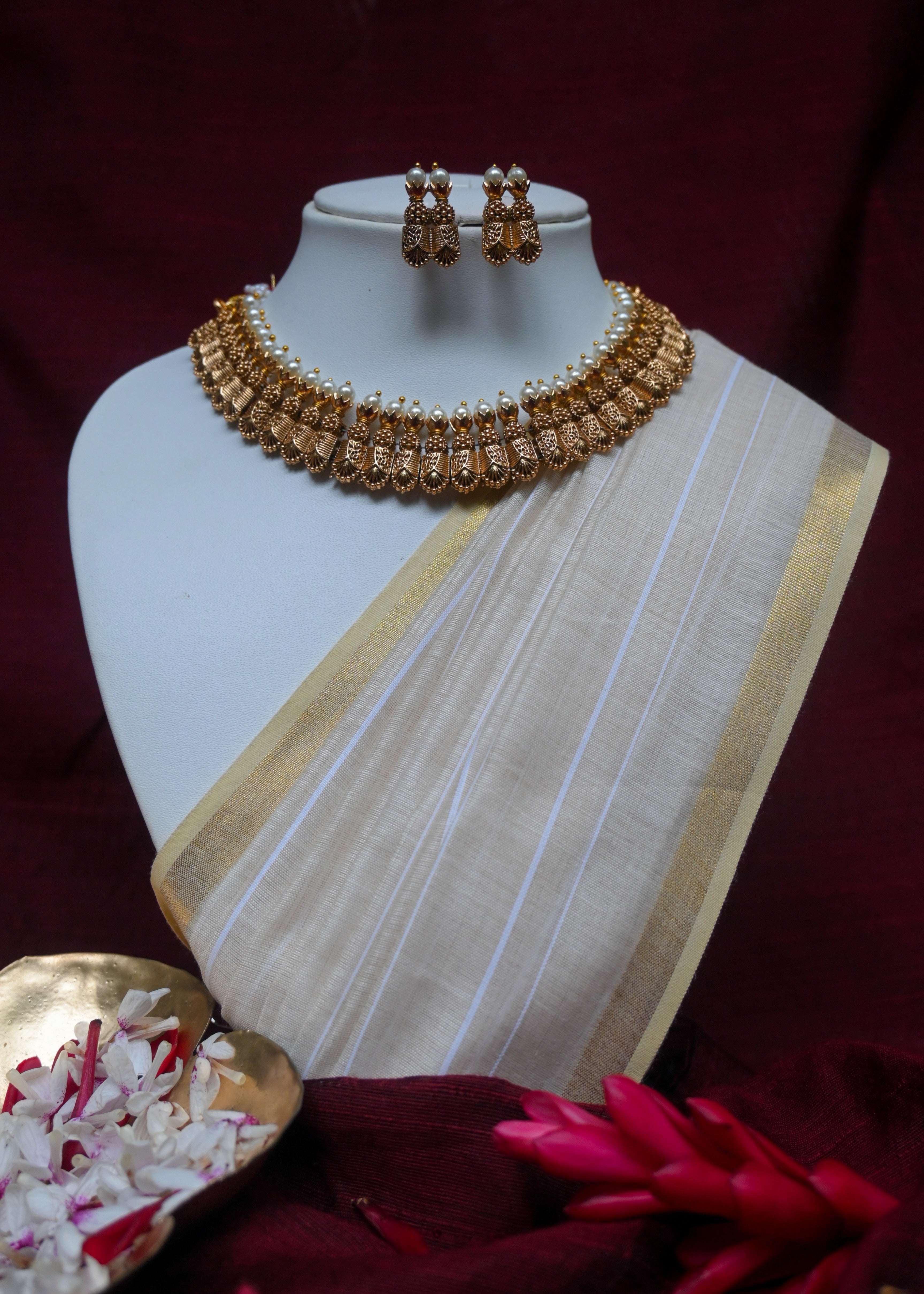Vedika - Pearl Beaded Heritage Choker Set