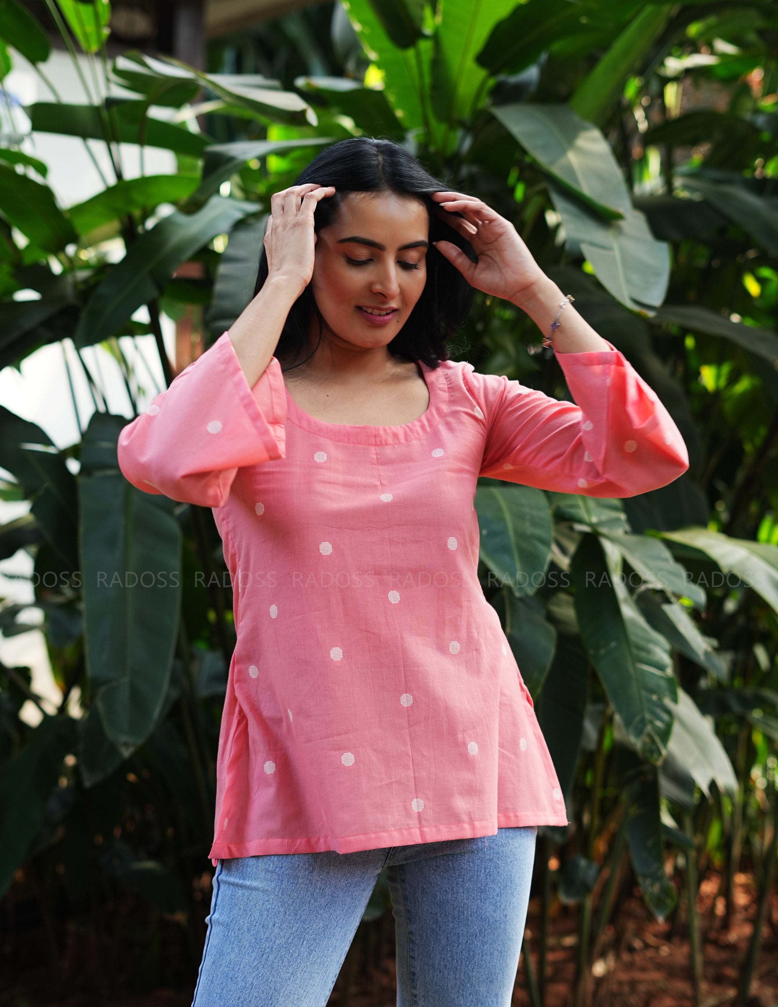 Peach Handloom Cotton Top