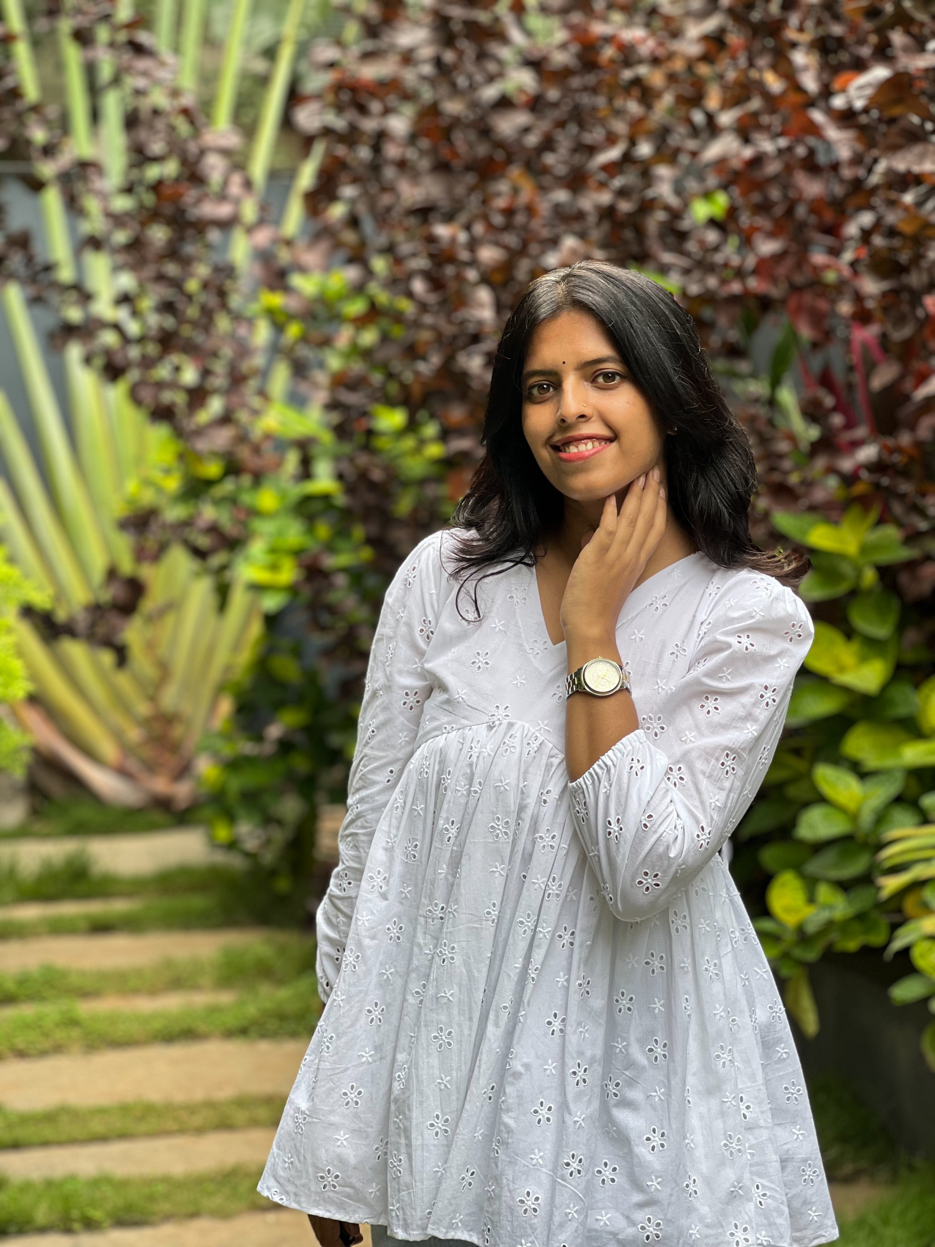 Laila - white Cotton Hakoba Top