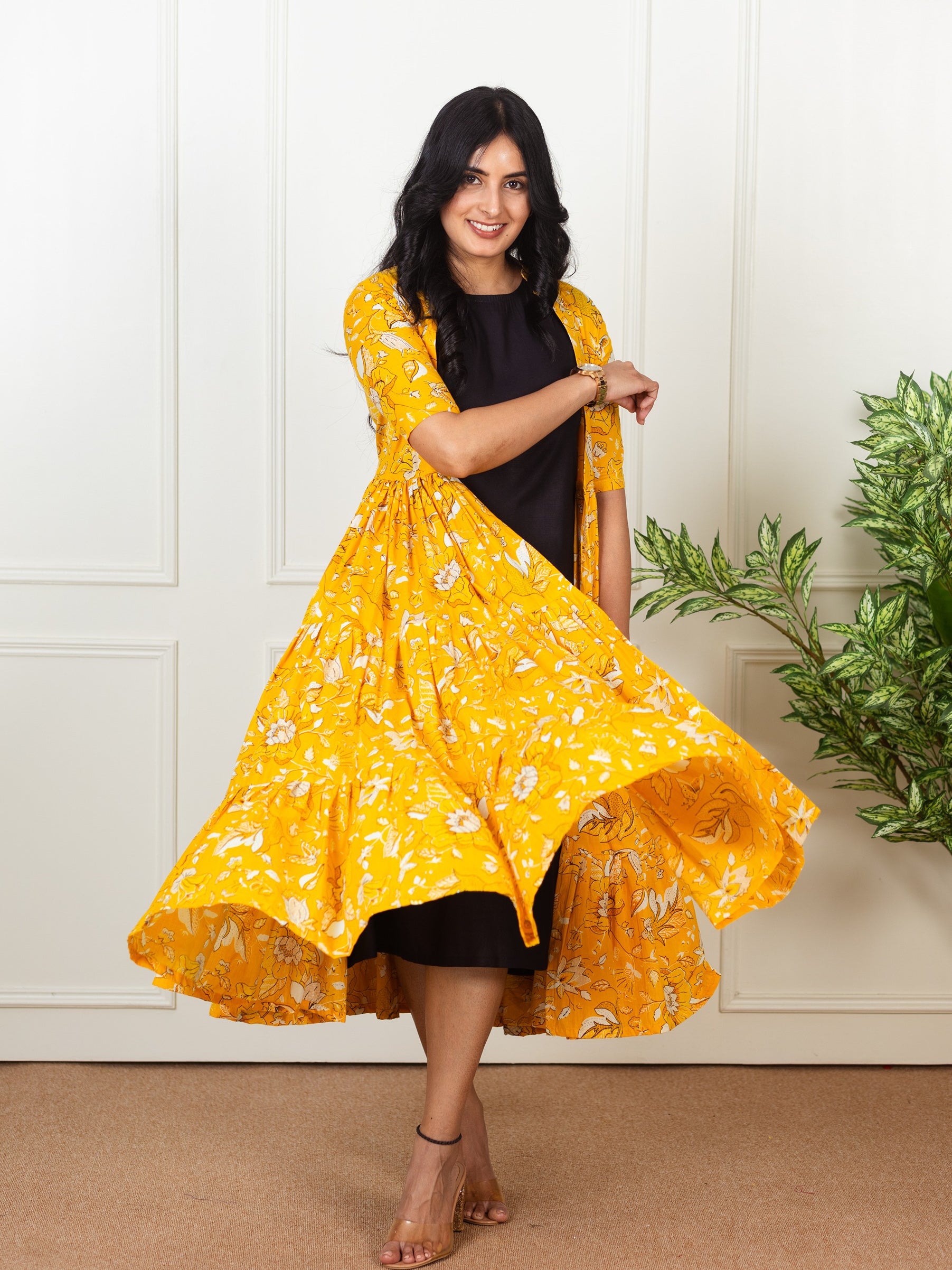Yellow shrug dress