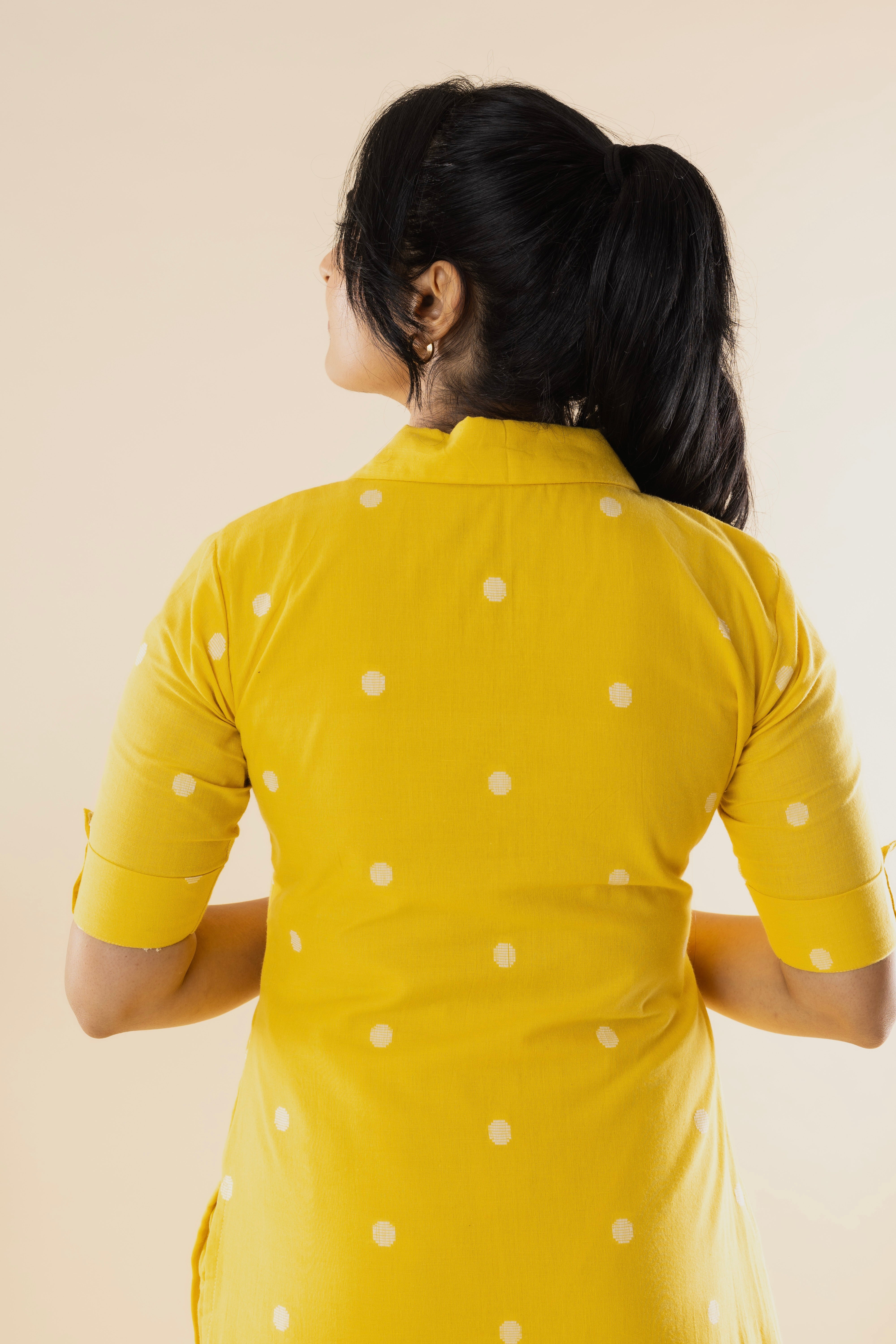 LISA - Yellow Handloom Cotton Kurta Set