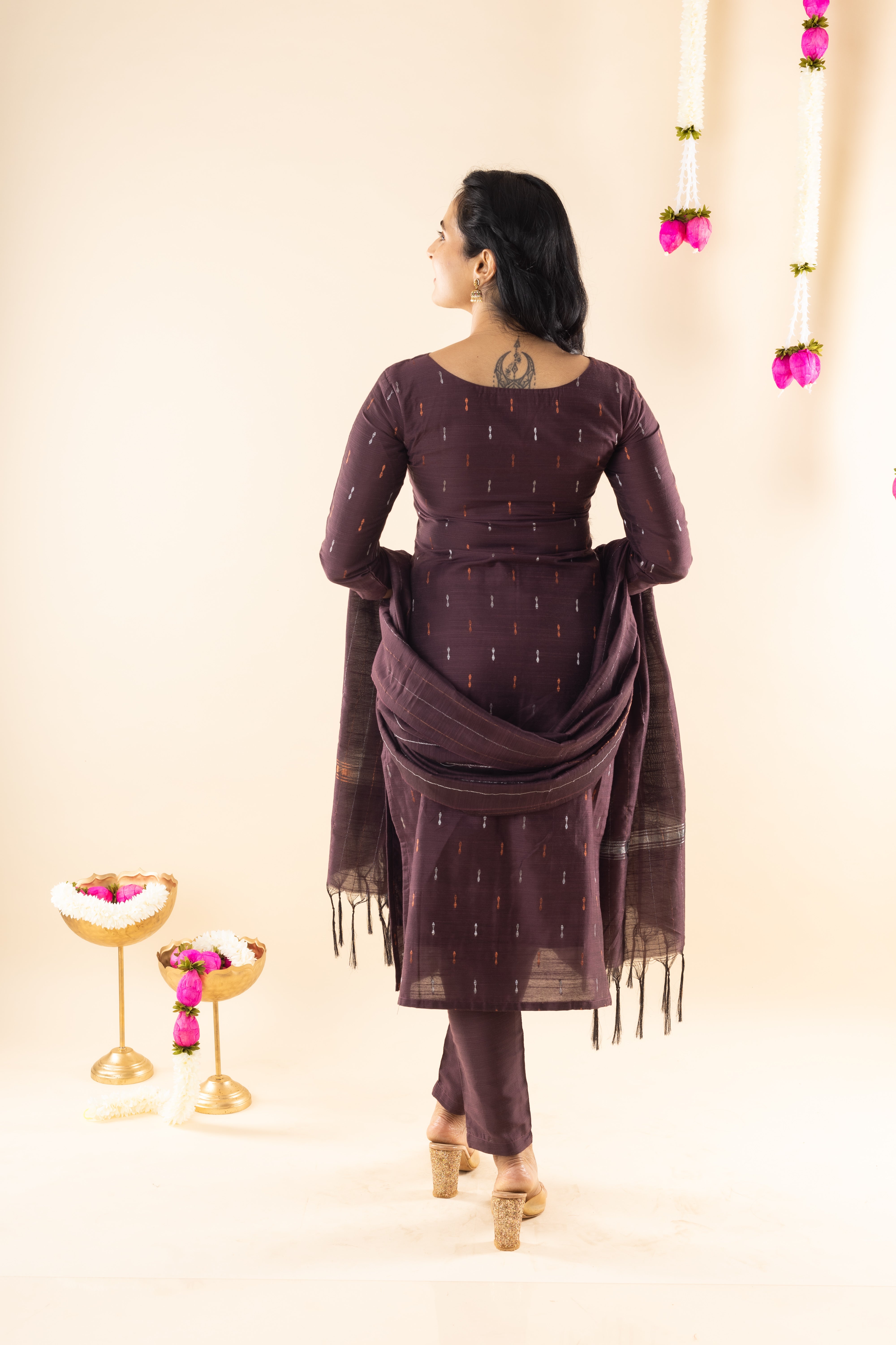 Ellora - Brown Dupion Silk Kurta Set