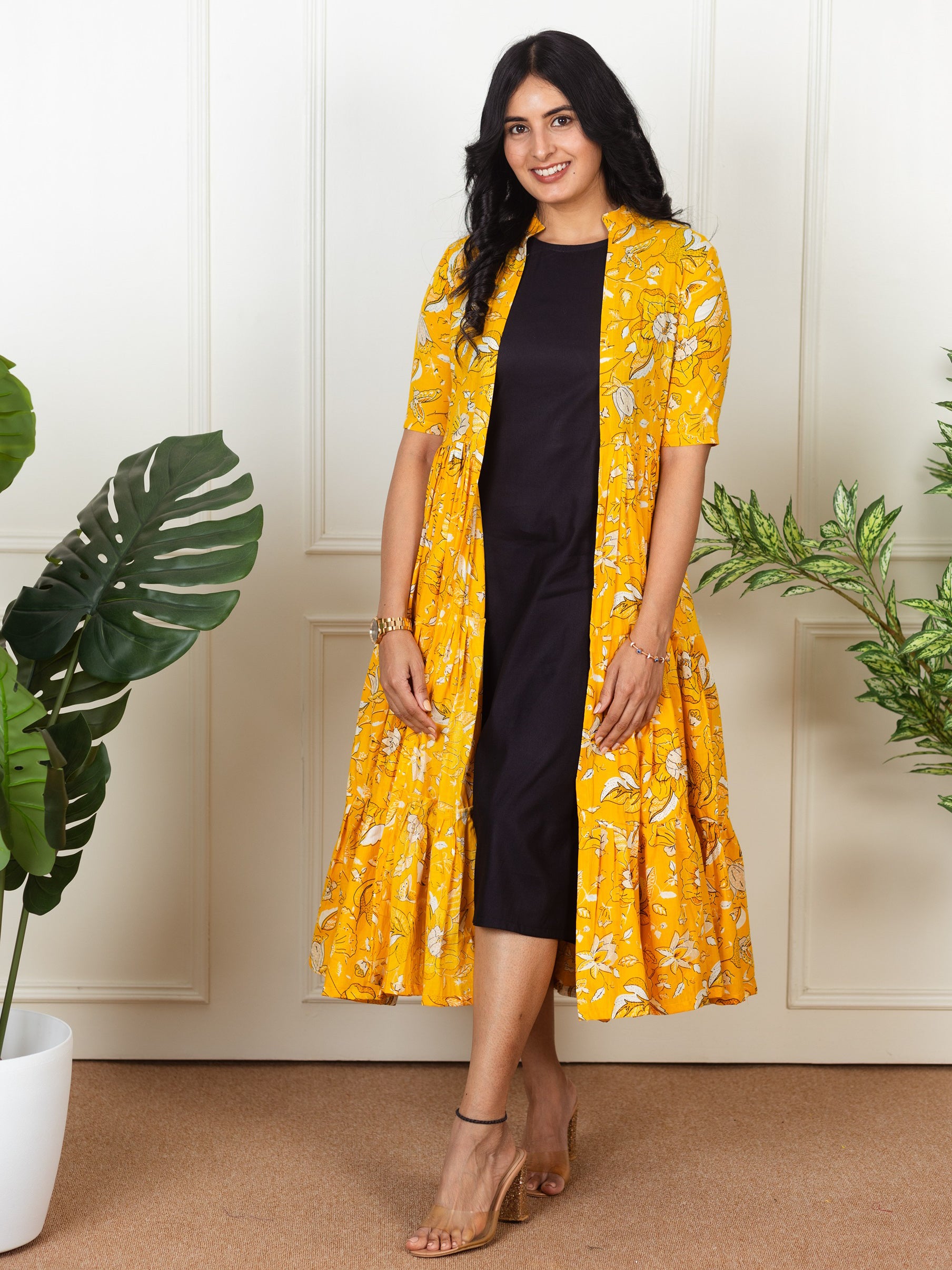 Yellow shrug dress