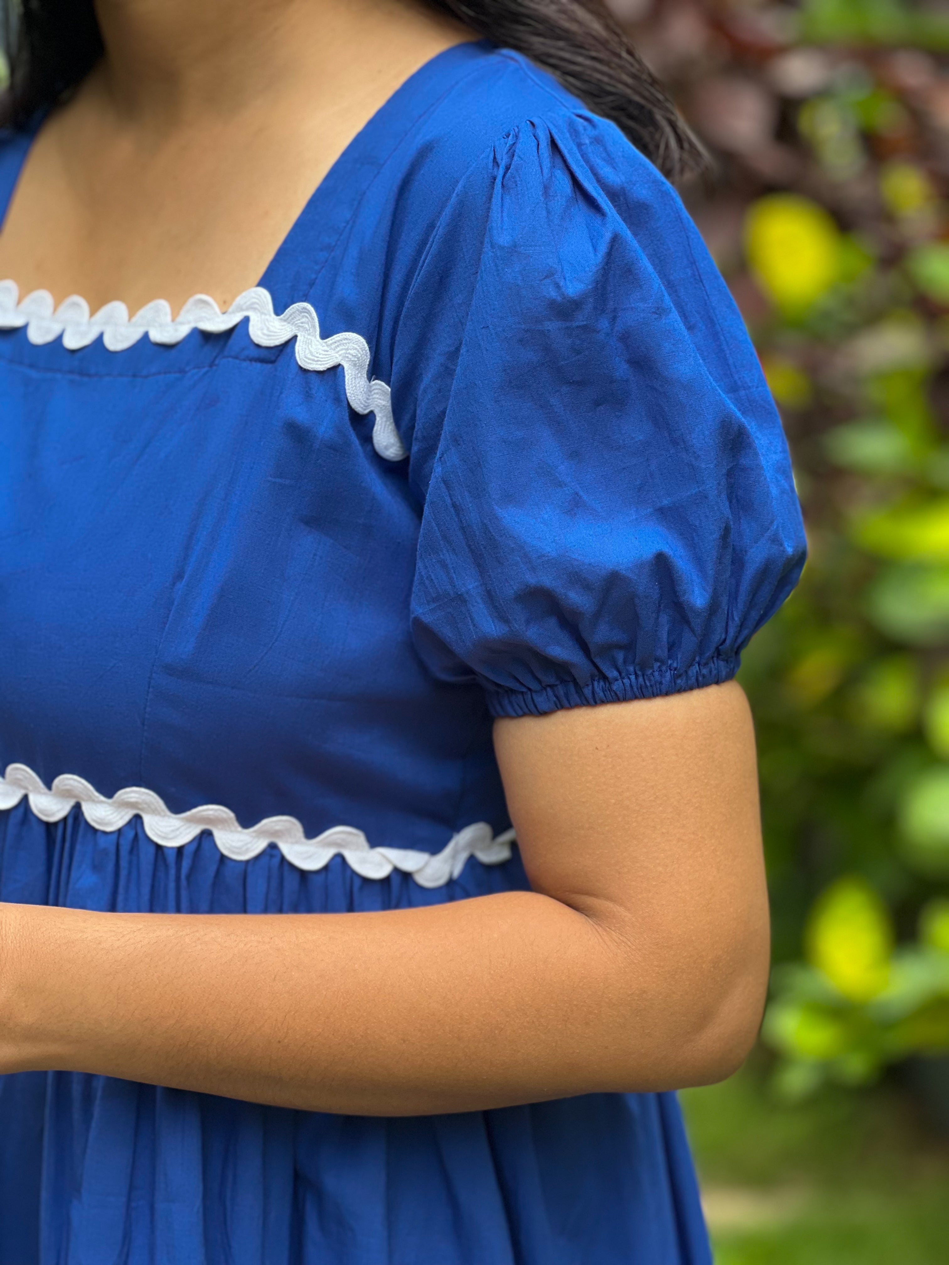Autumn Sky - Blue Cotton Dress