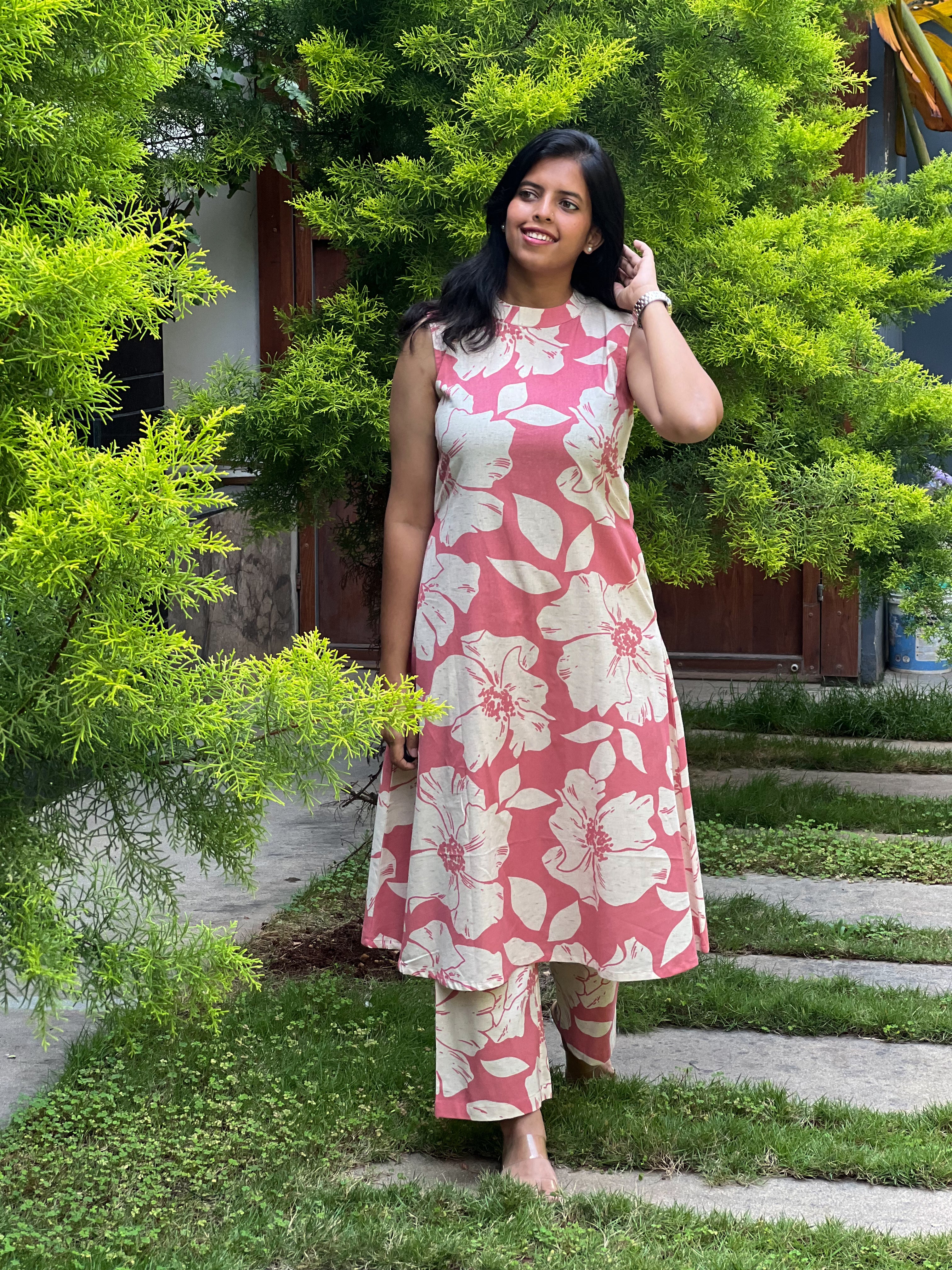Rose Bloom - Pink Flex Cotton Kurta Set