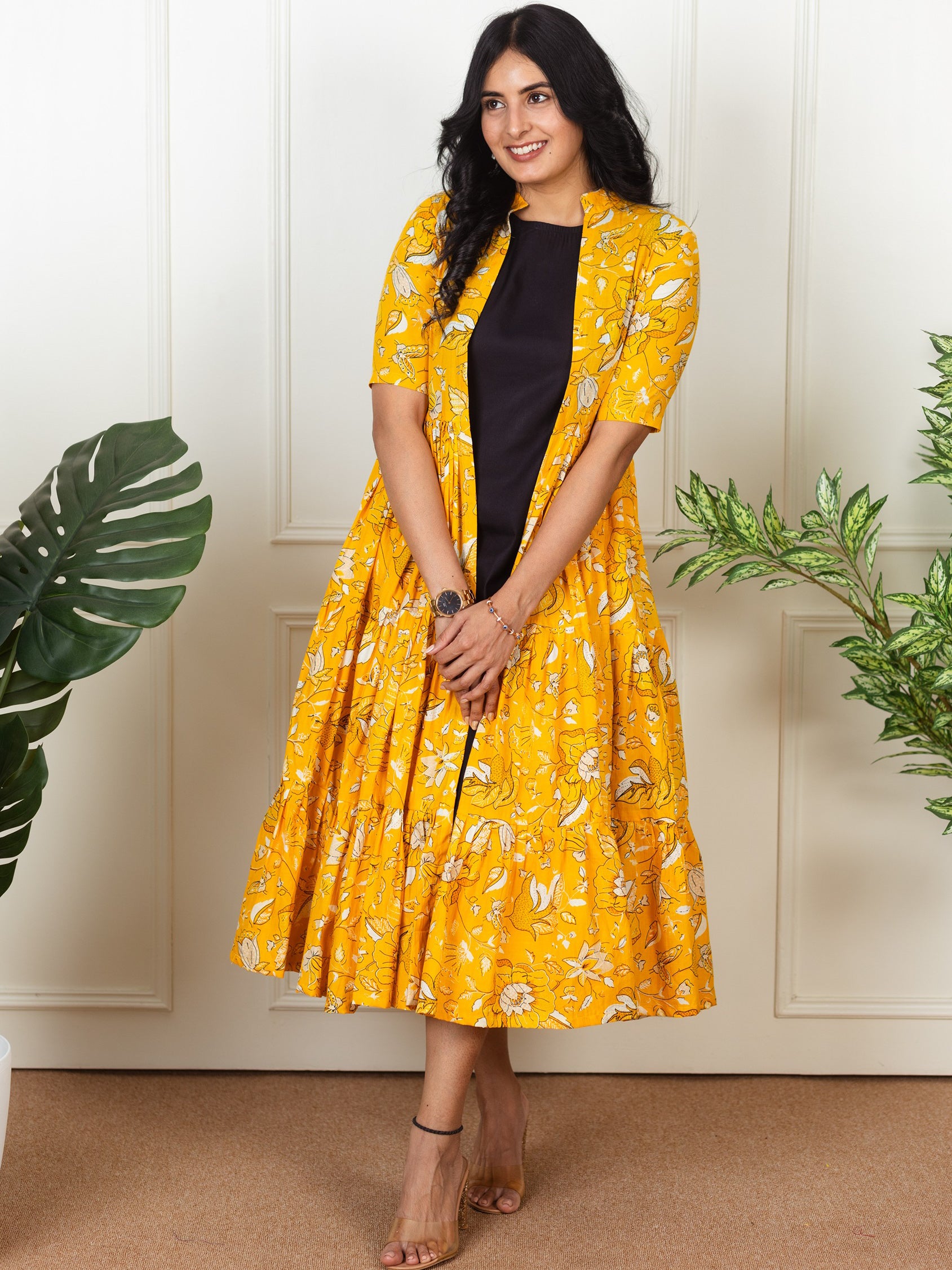 Yellow shrug dress