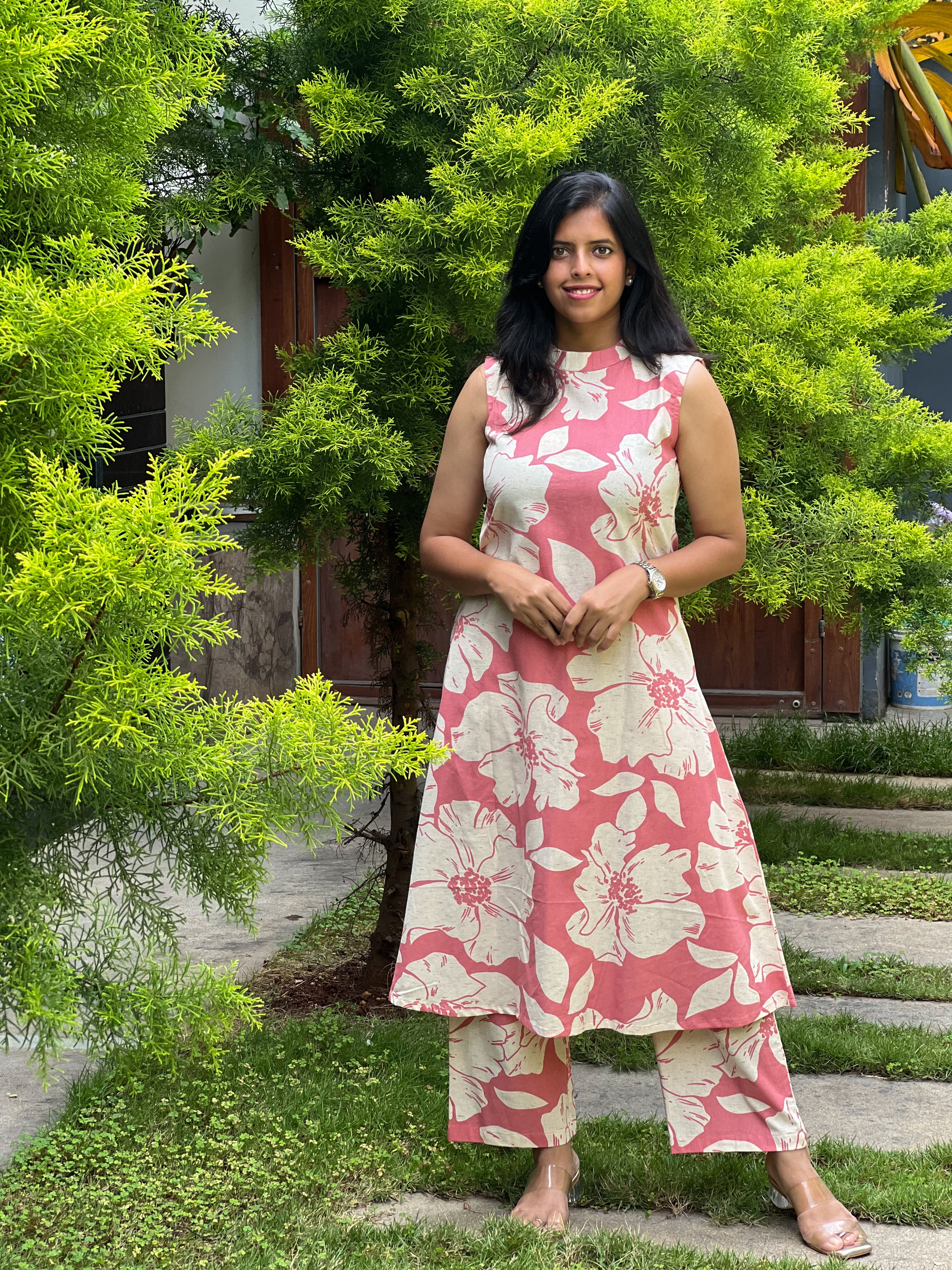 Rose Bloom - Pink Flex Cotton Kurta Set