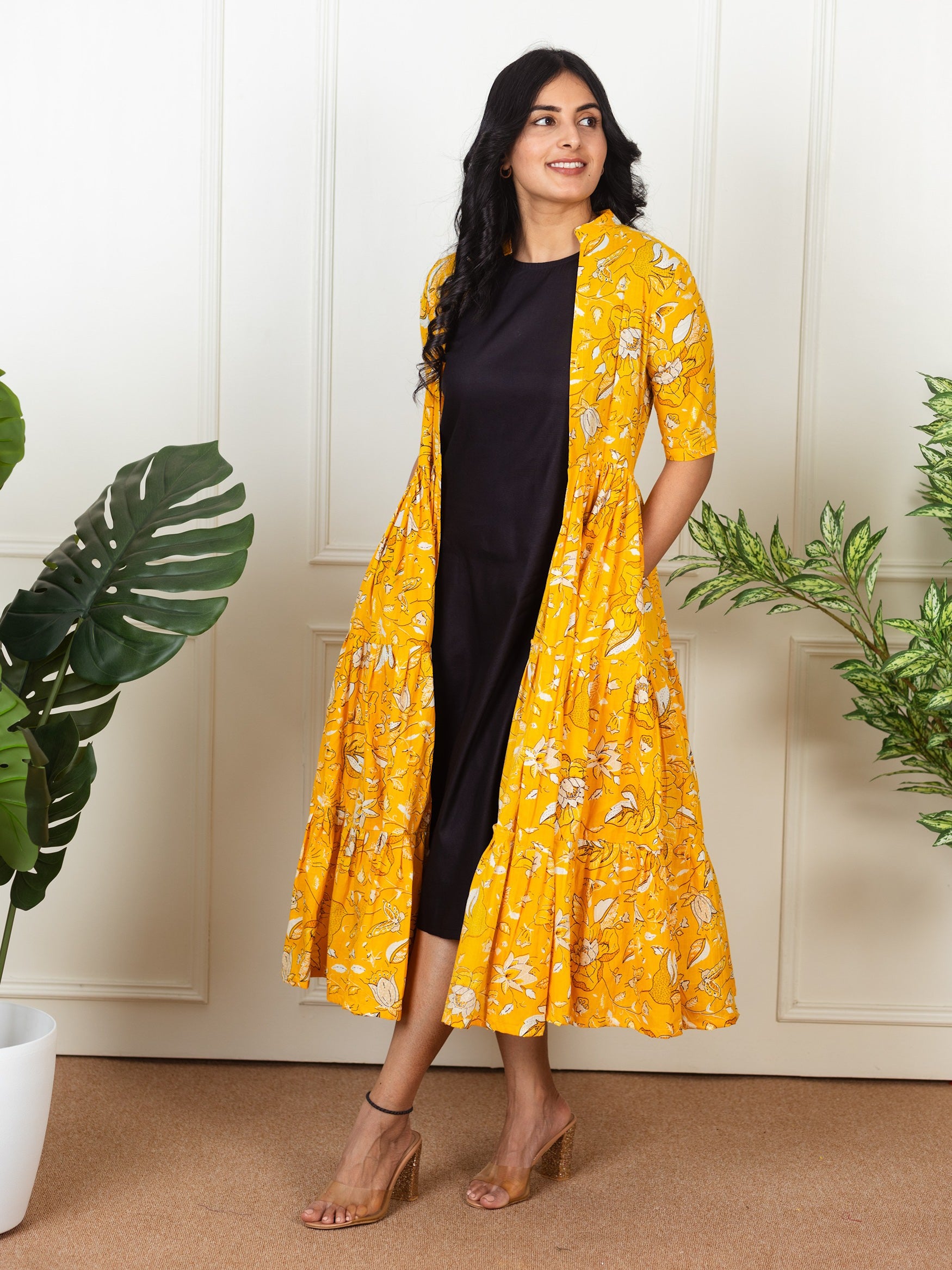 Yellow shrug dress