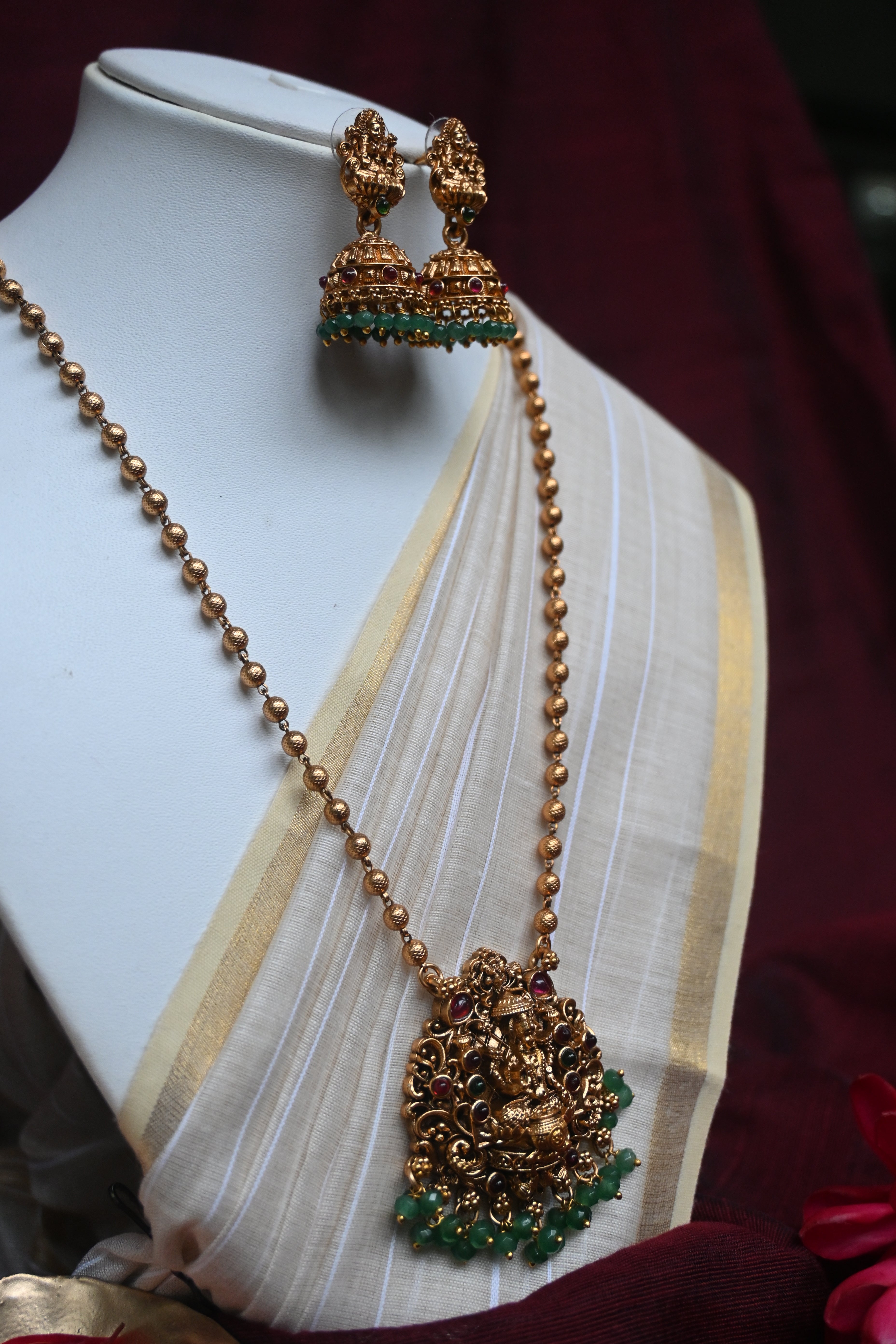 Hansika -Lakshmi Pendant Set