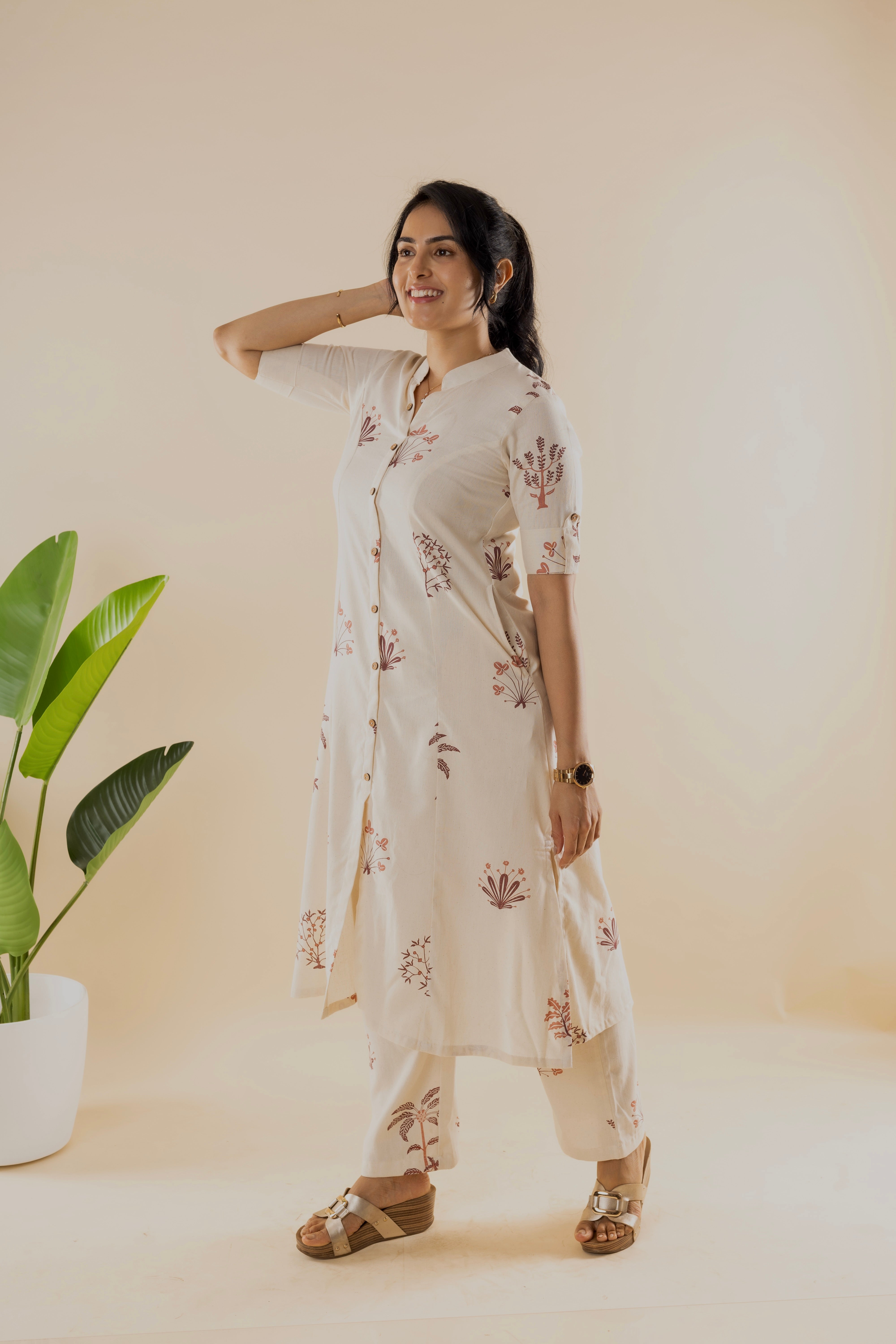 Rosina - Off White Cotton Kurta Set