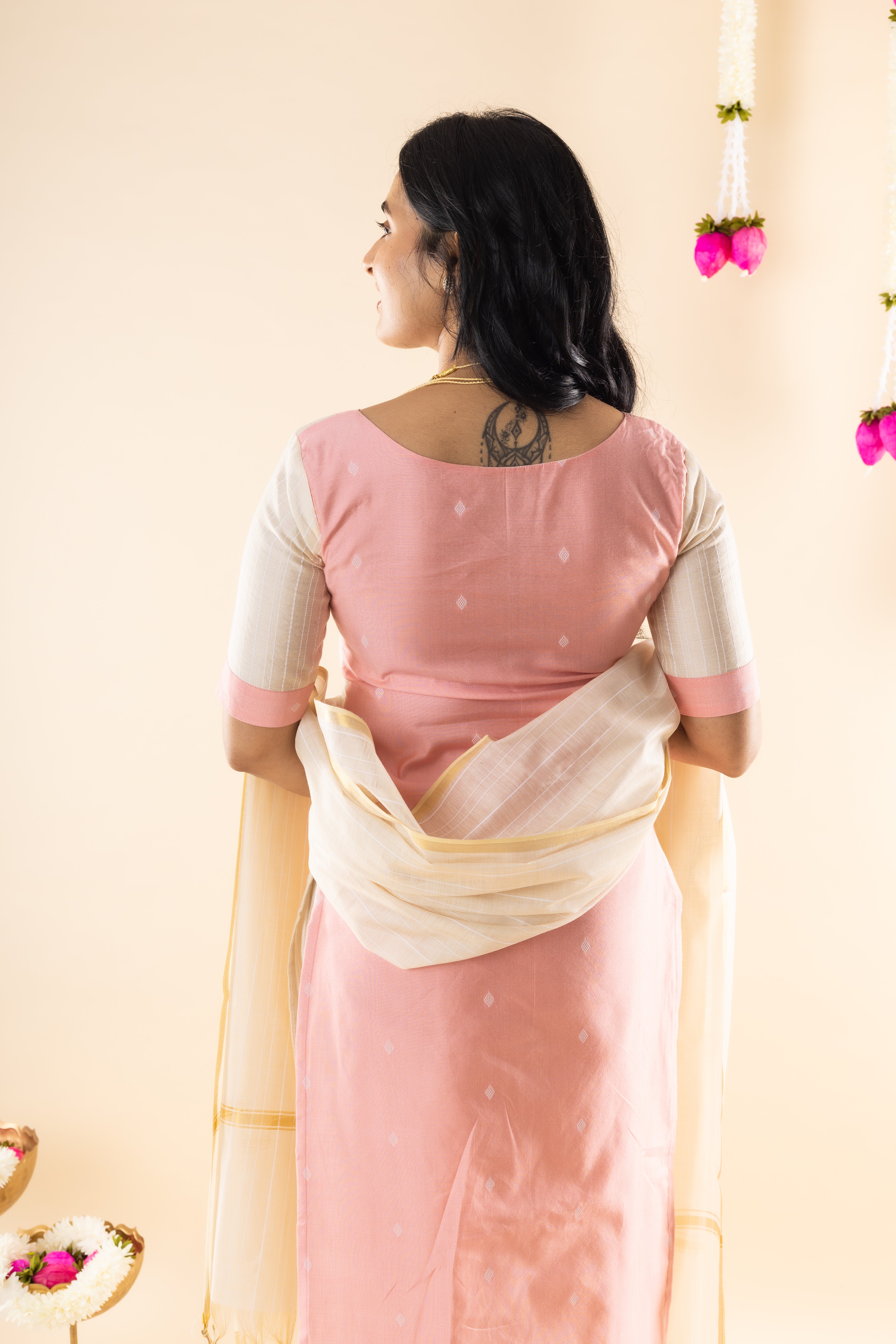 Melina - Pink Butter Silk Kurta Set