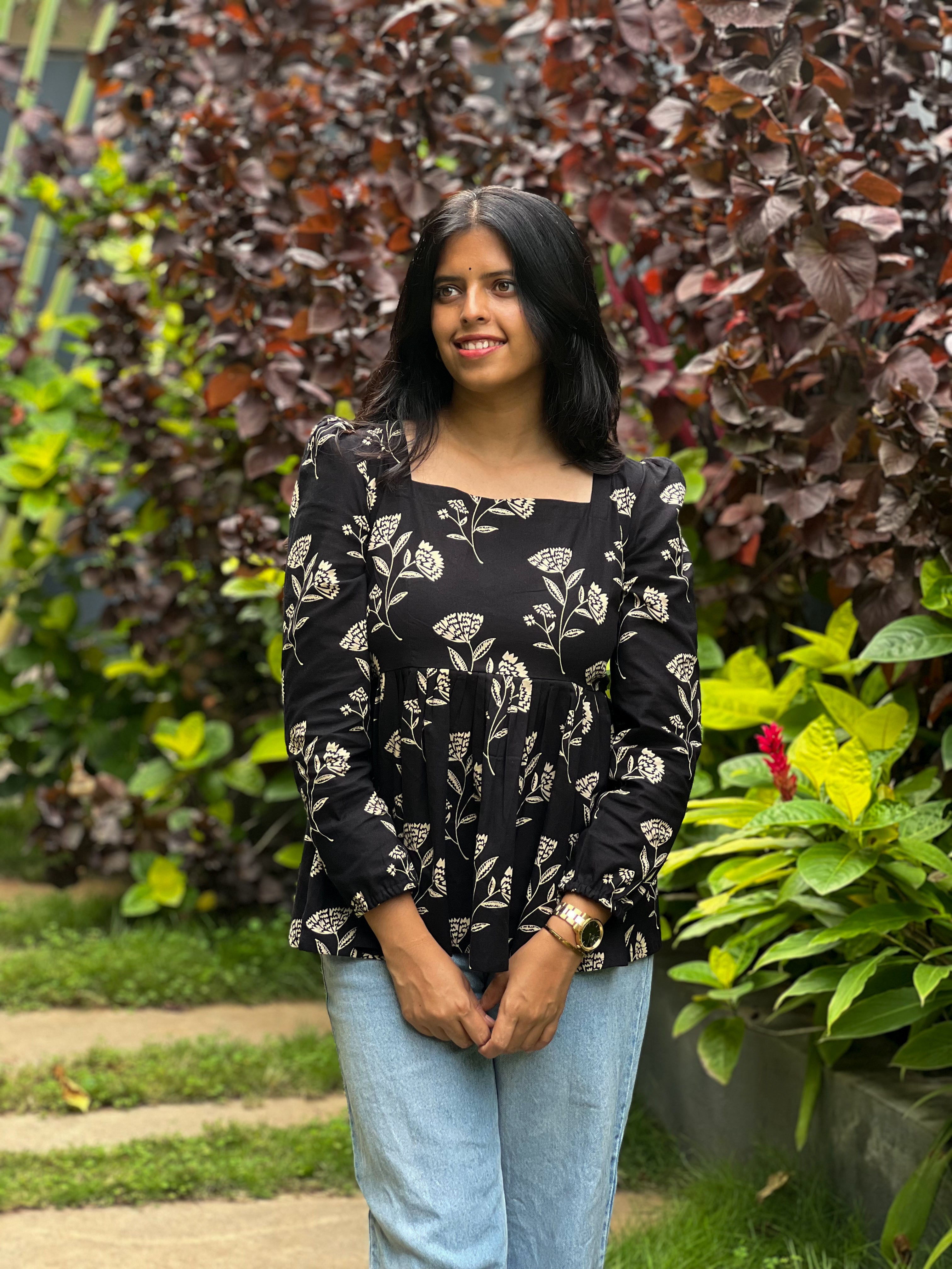 Hosanna - Black flex Cotton Top