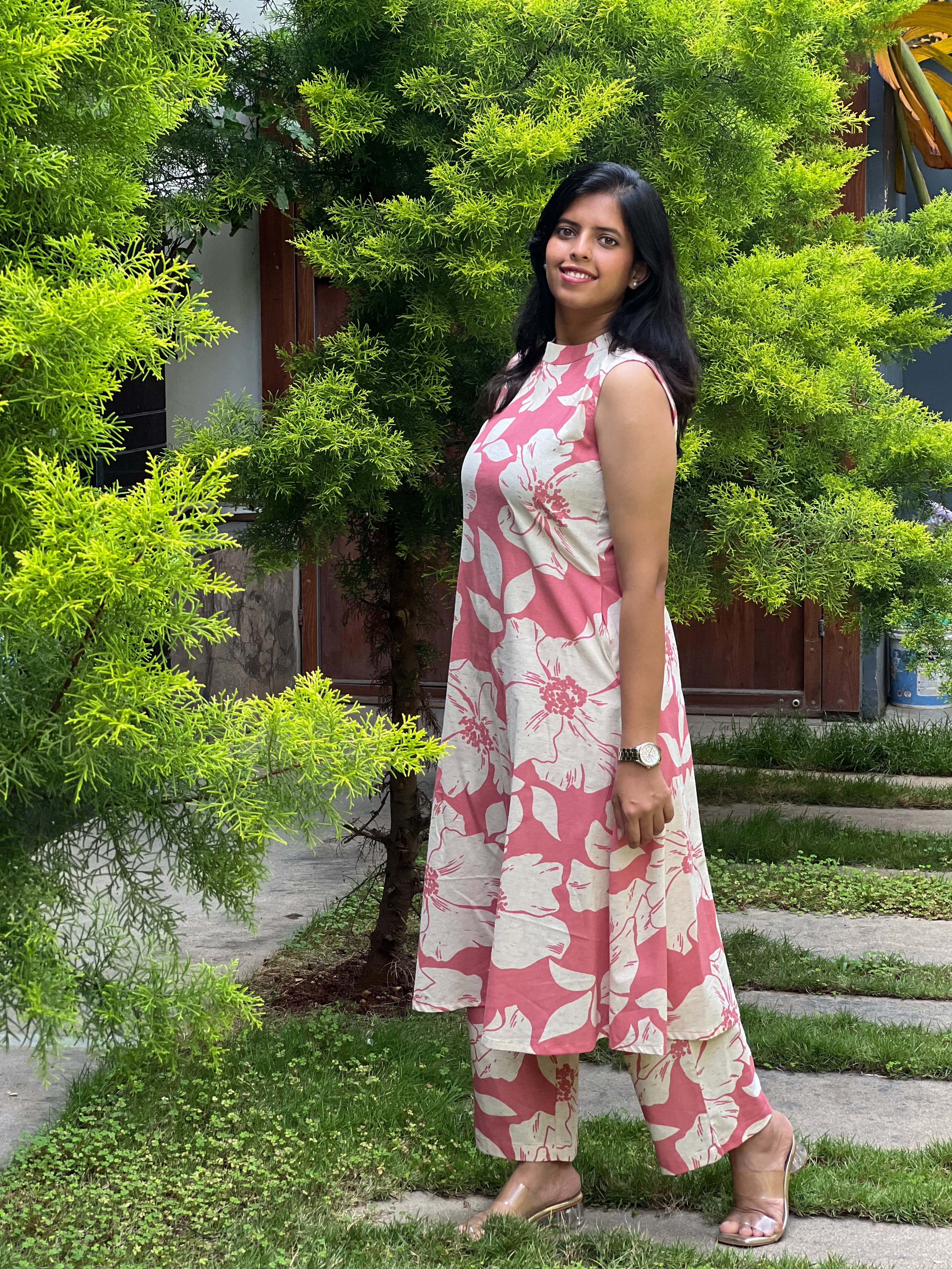 Rose Bloom - Pink Flex Cotton Kurta Set