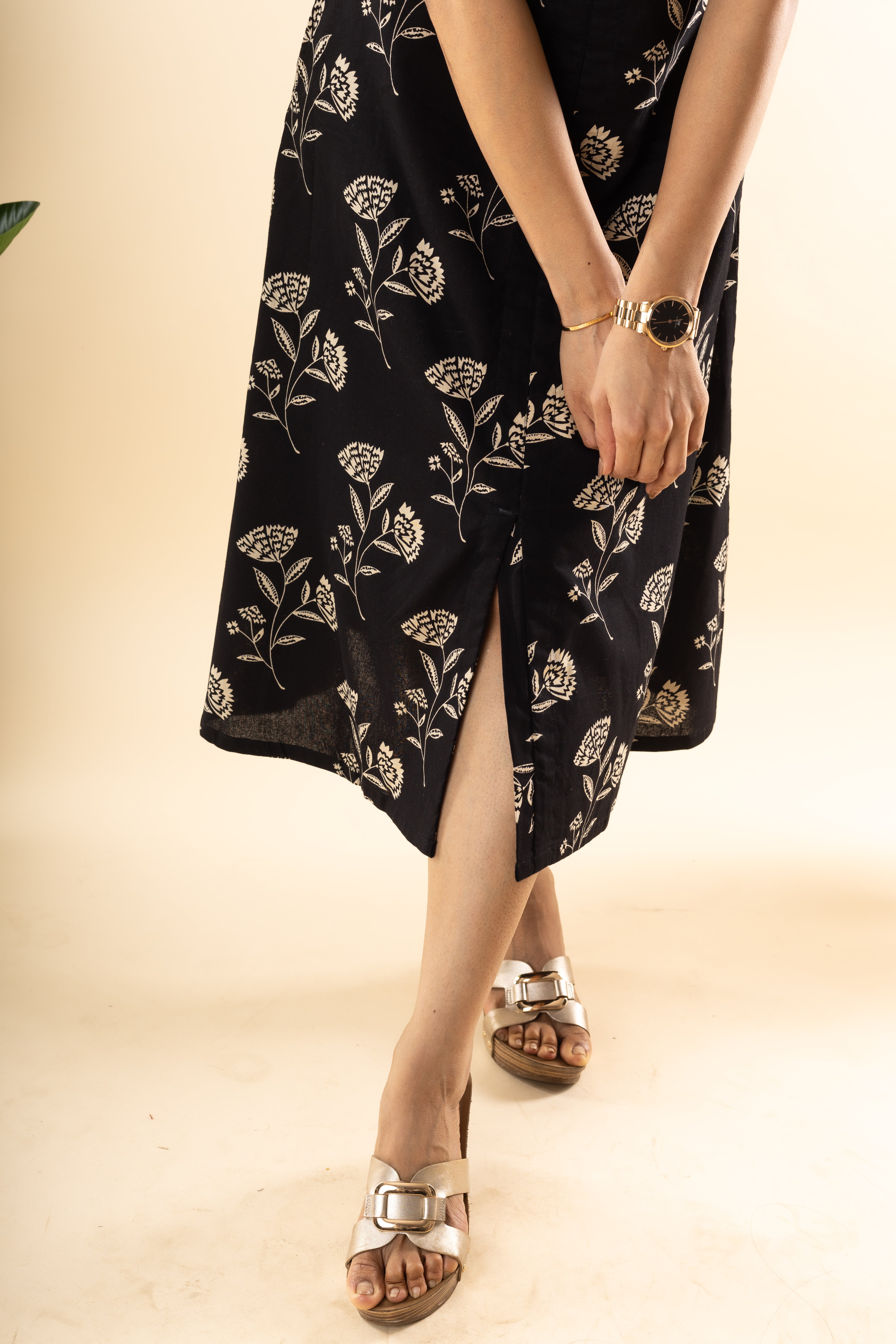 Beyond Stars - Black Flex Cotton Dress