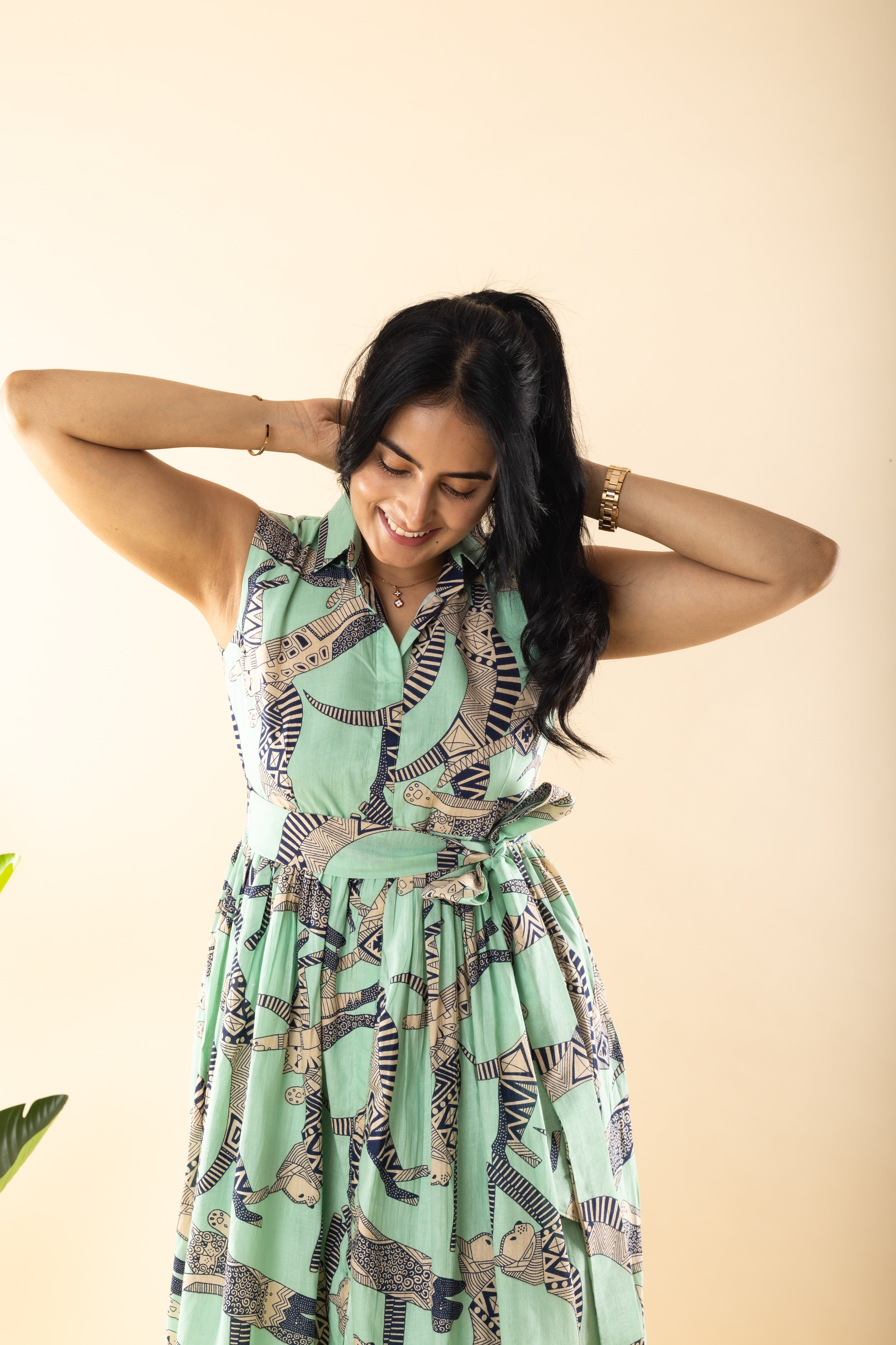 Kitten's Joy - Turquoise Blue Cotton Dress