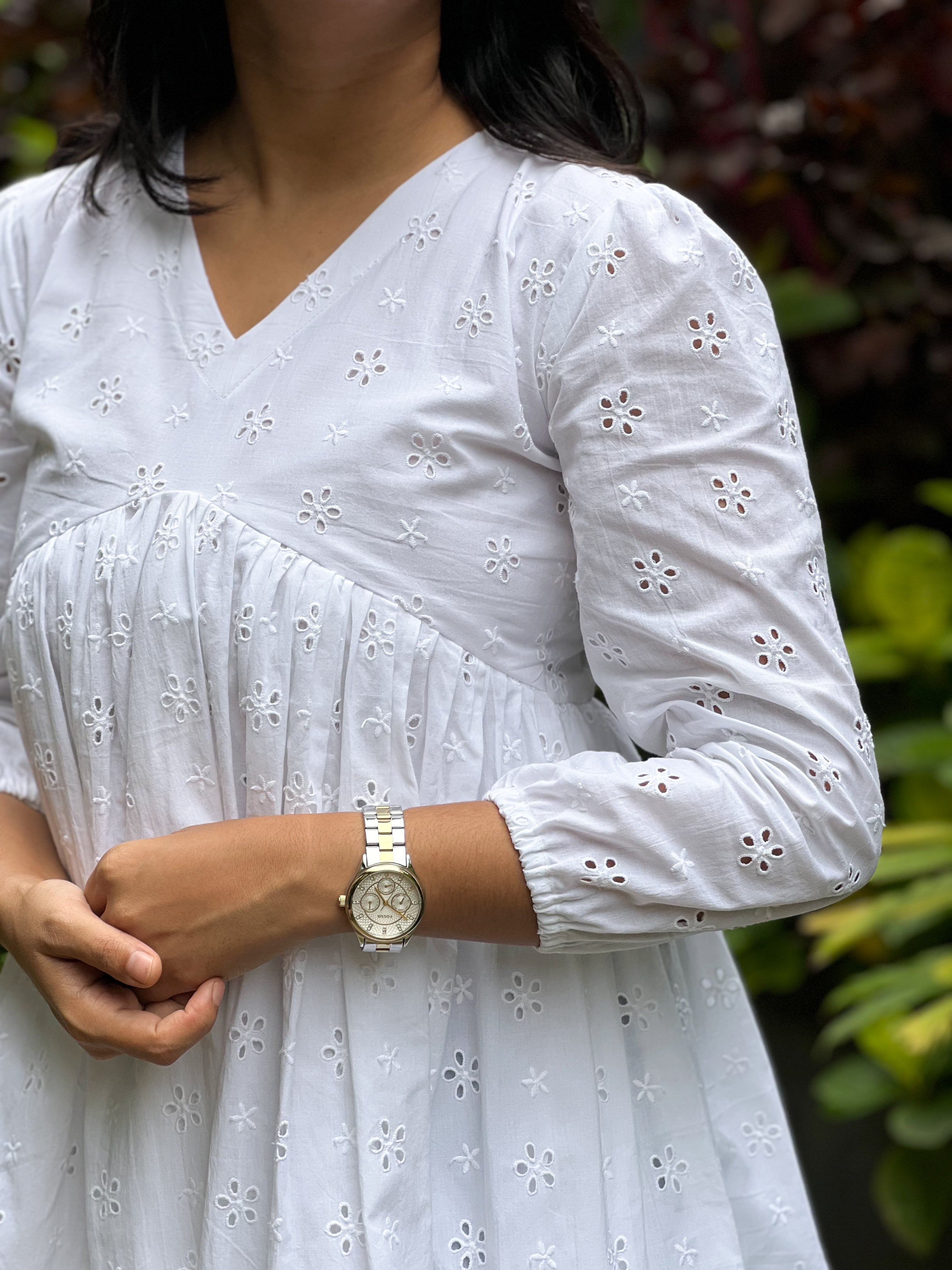 Laila - white Cotton Hakoba Top