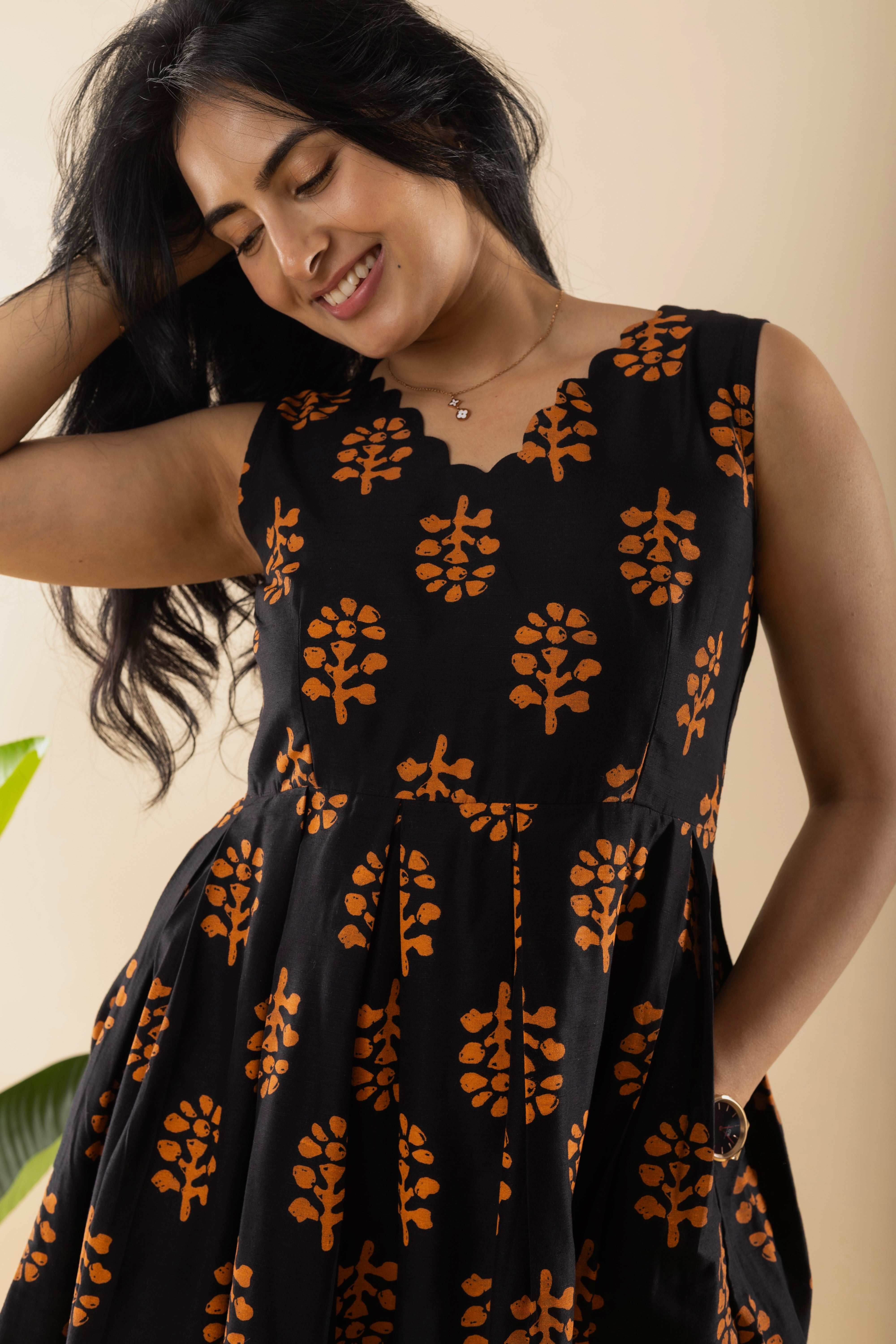 Gorgeous - Black Batik Print Dress