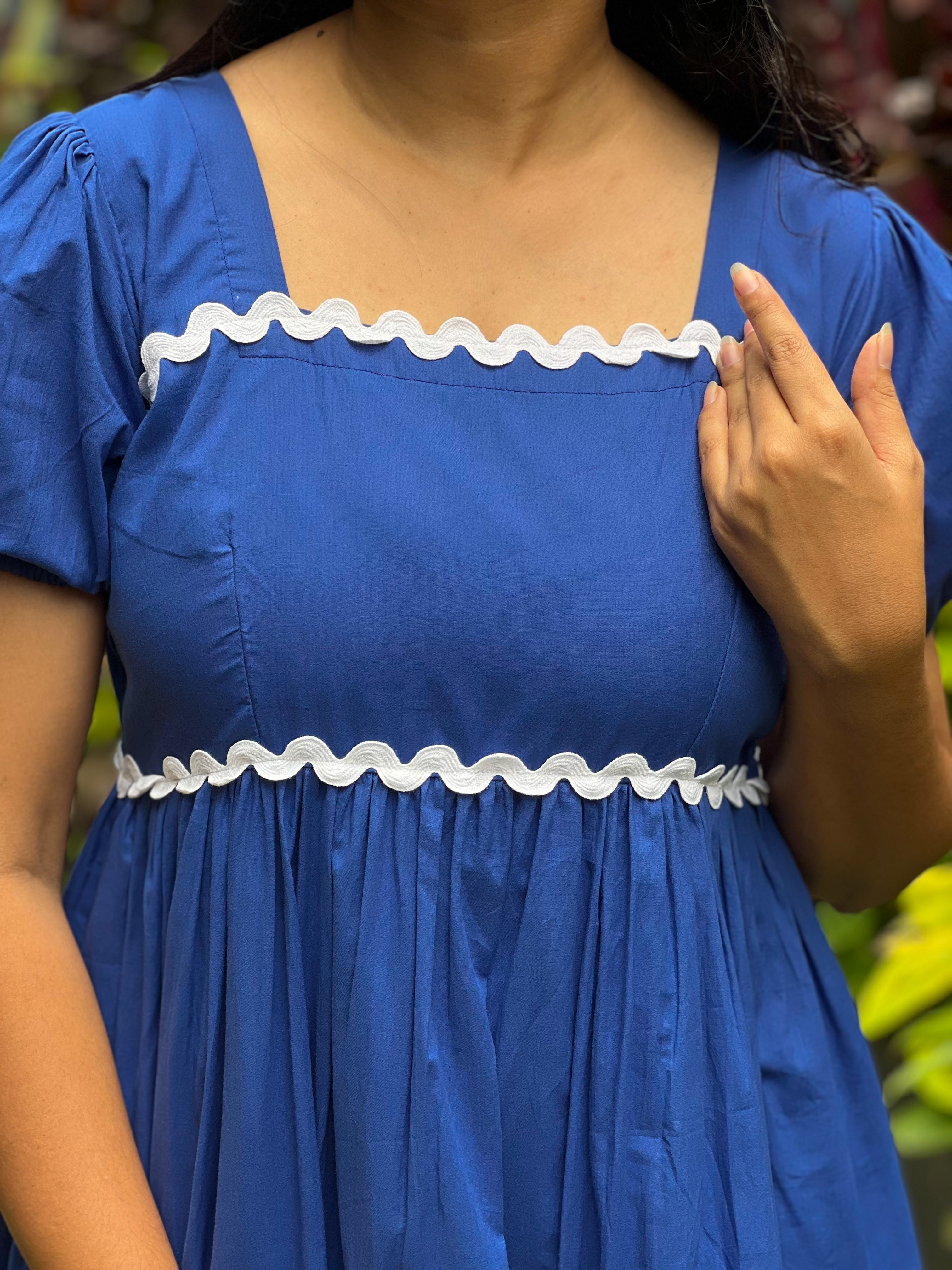 Autumn Sky - Blue Cotton Dress