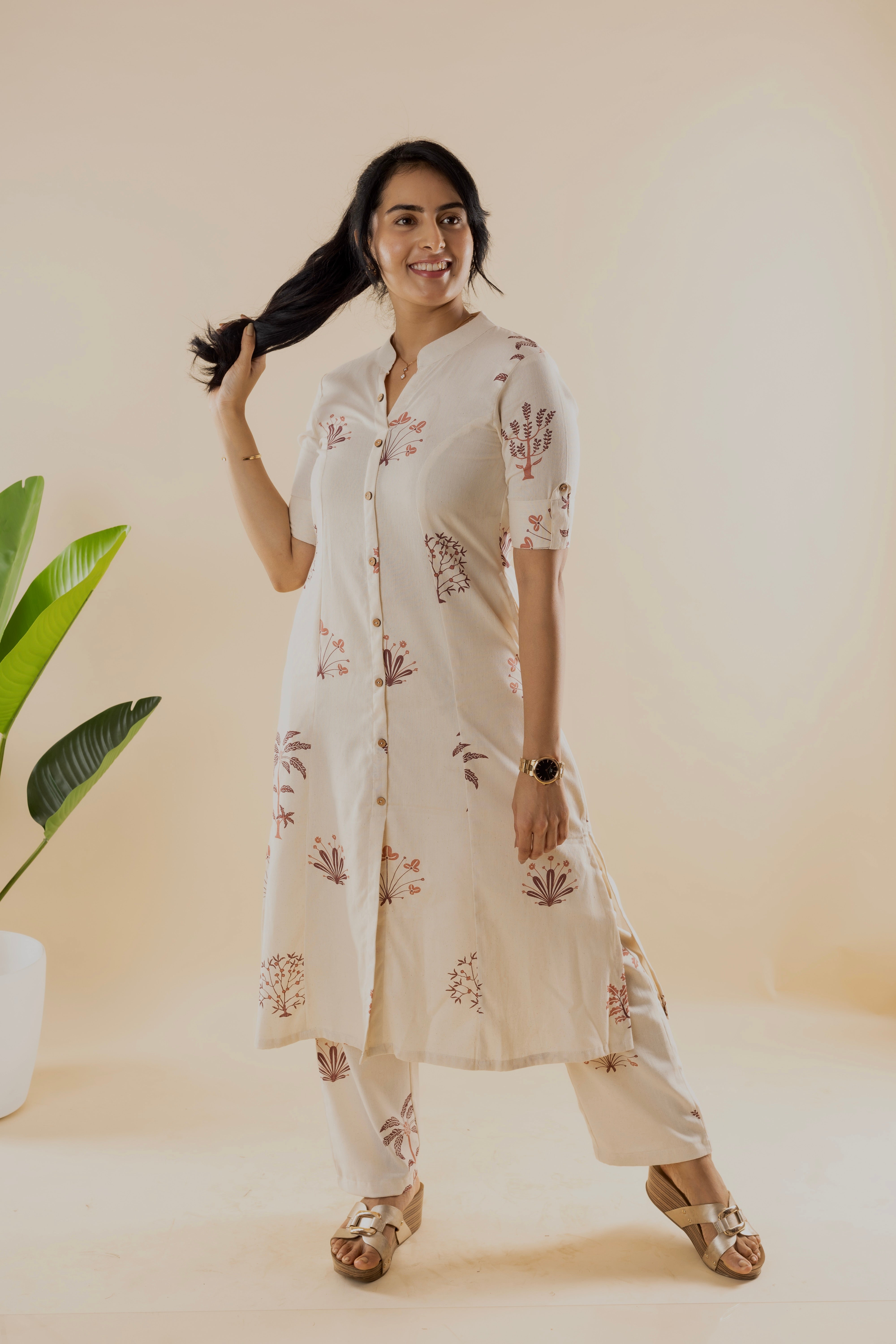 Rosina - Off White Cotton Kurta Set
