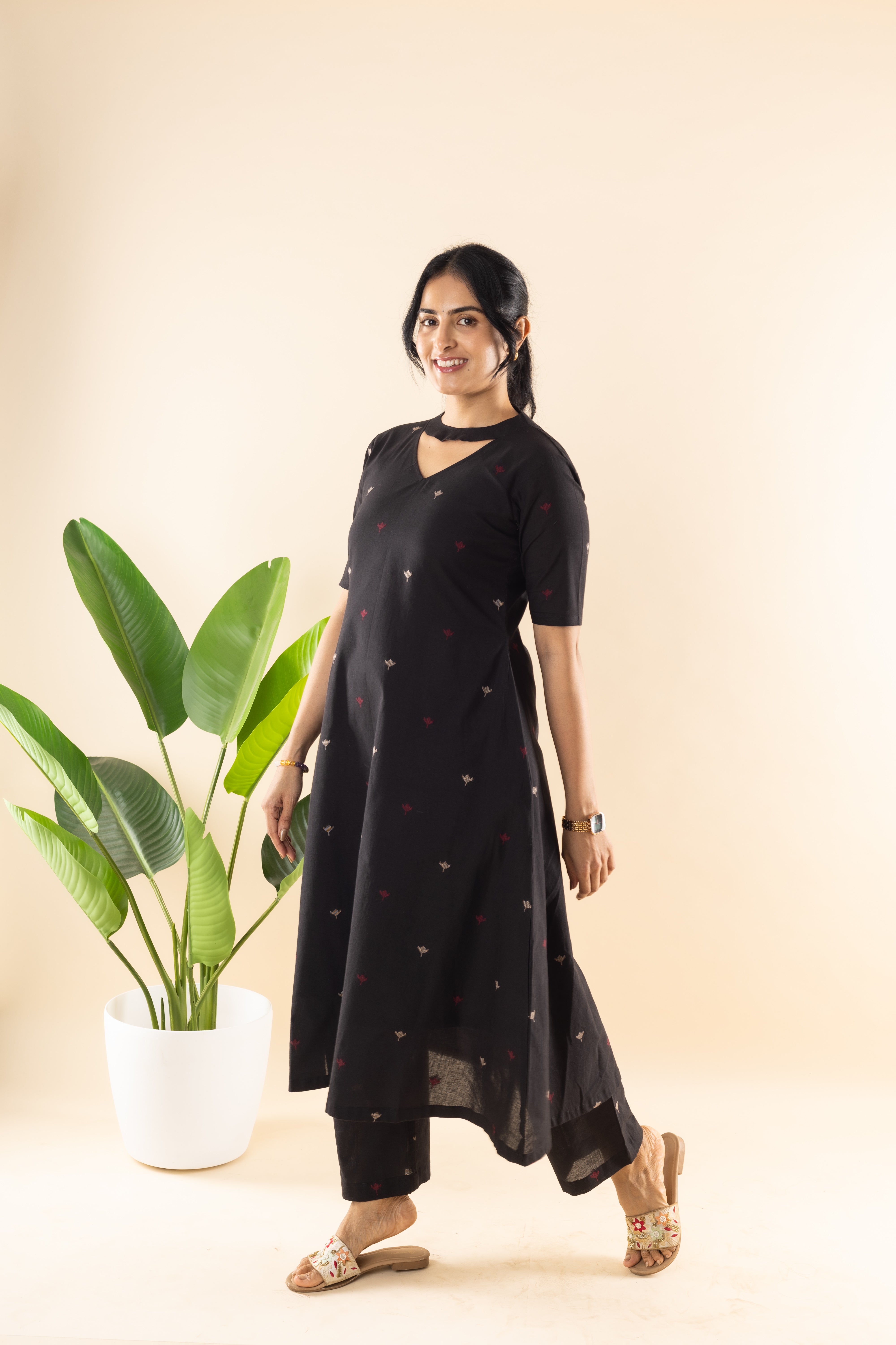 Havana - Black Handloom Cotton Kurta Set