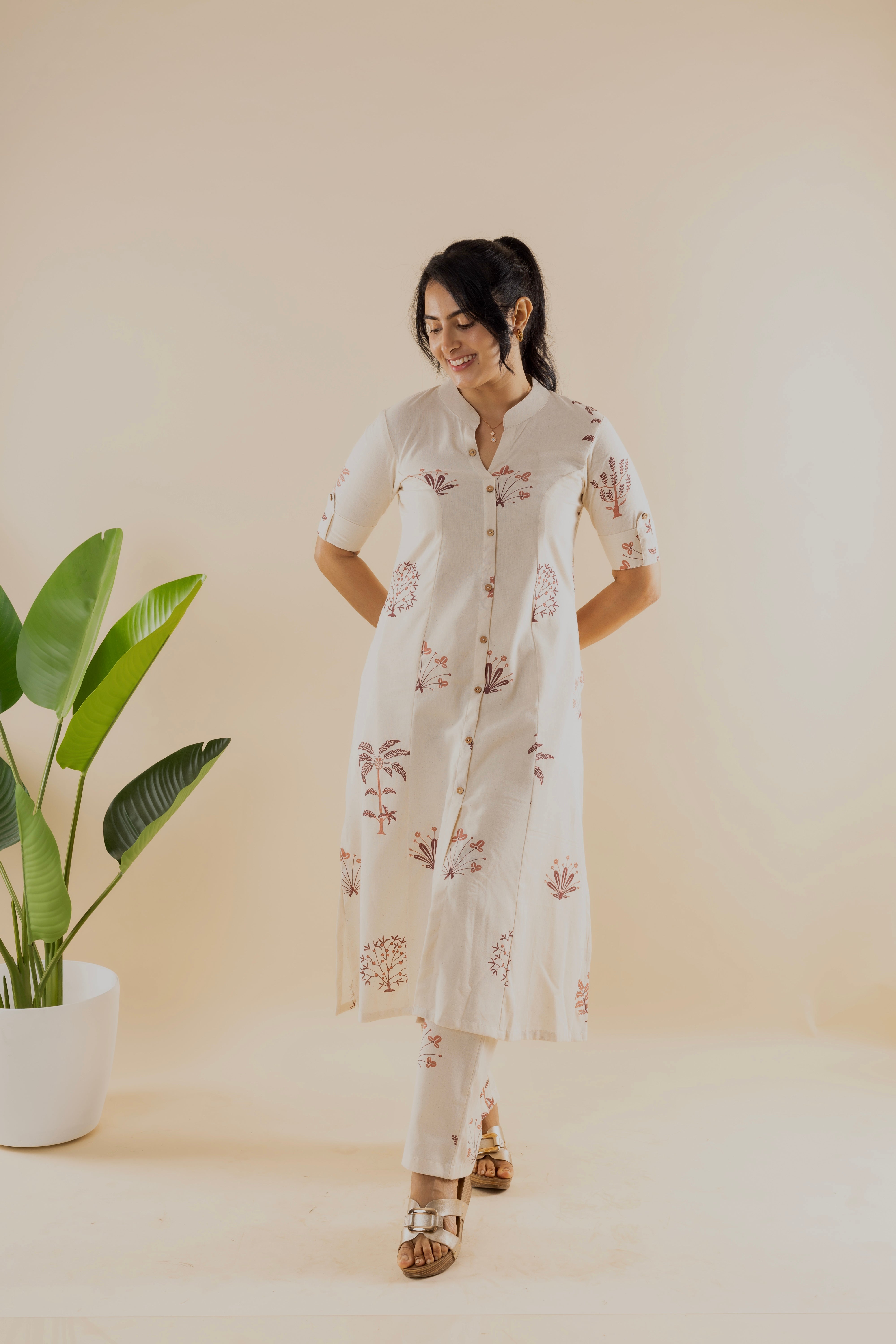 Rosina - Off White Cotton Kurta Set